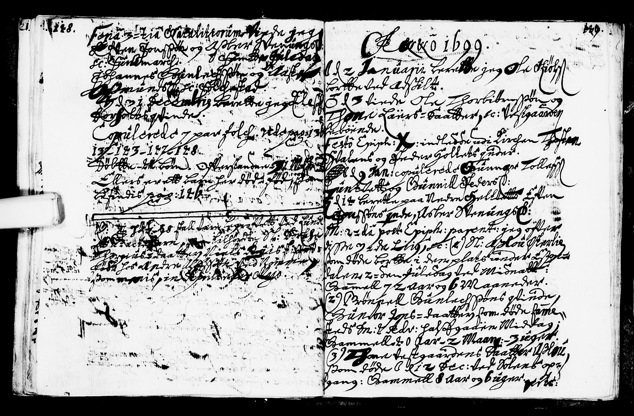 Bø kirkebøker, SAKO/A-257/F/Fa/L0001: Parish register (official) no. 1, 1689-1699, p. 148-149