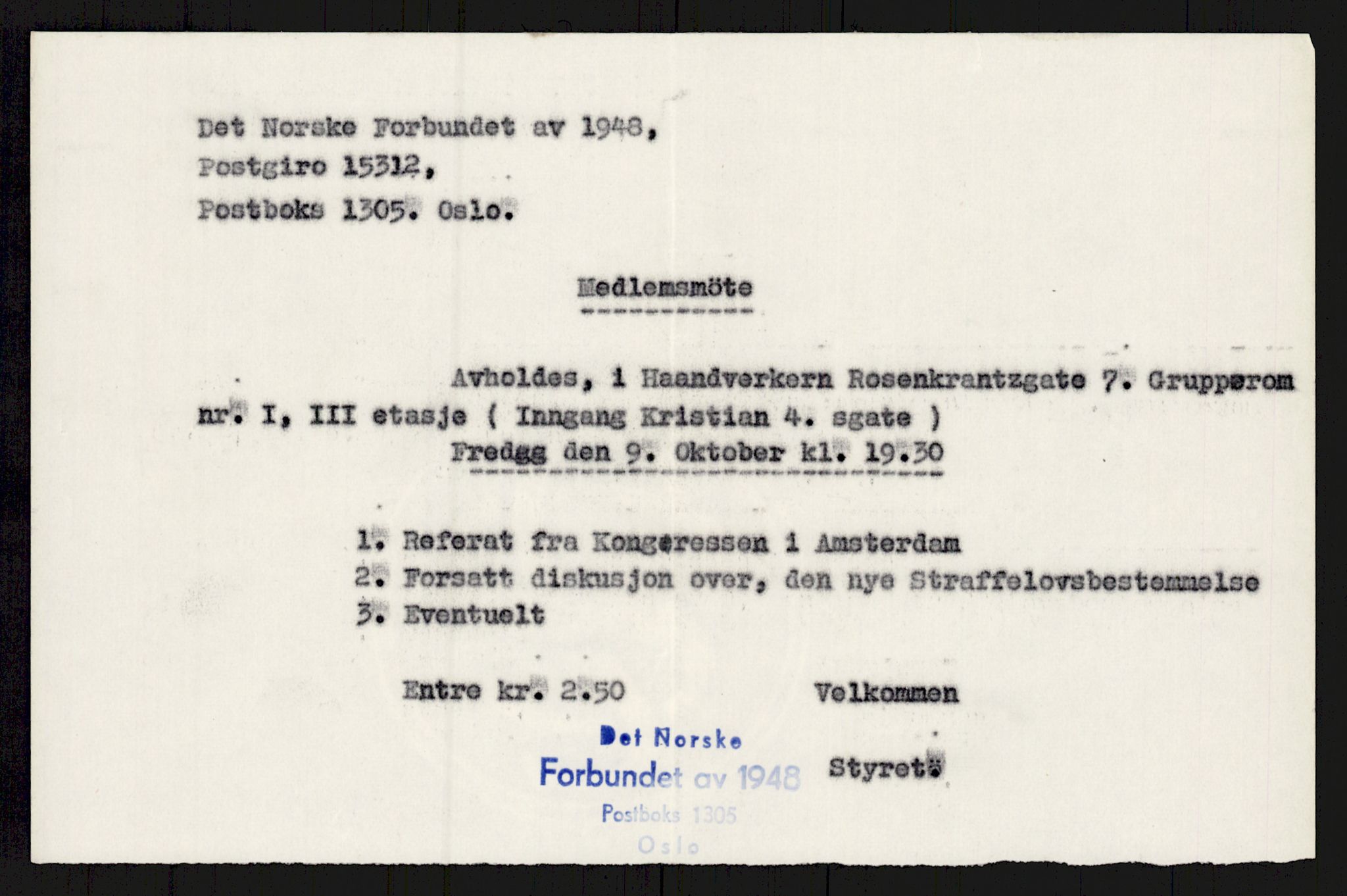 Det Norske Forbundet av 1948/Landsforeningen for Lesbisk og Homofil Frigjøring, AV/RA-PA-1216/A/Ag/L0003: Tillitsvalgte og medlemmer, 1952-1992, p. 493