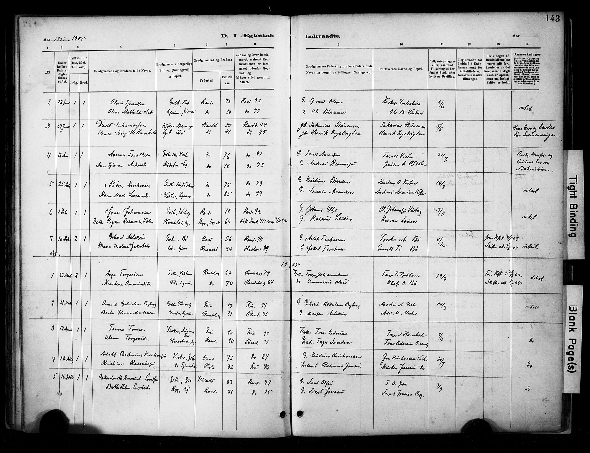 Hetland sokneprestkontor, SAST/A-101826/30/30BA/L0009: Parish register (official) no. A 9, 1882-1918, p. 143