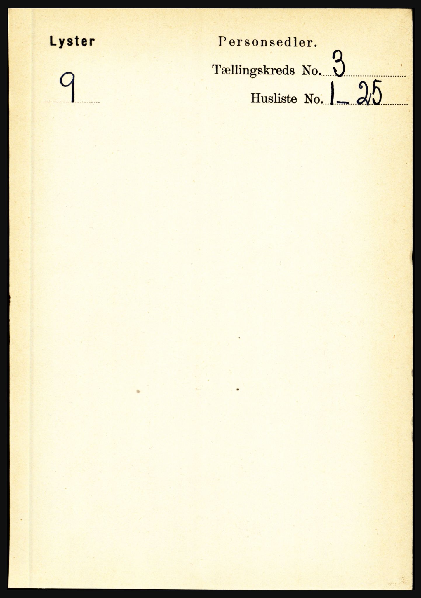 RA, 1891 census for 1426 Luster, 1891, p. 1152