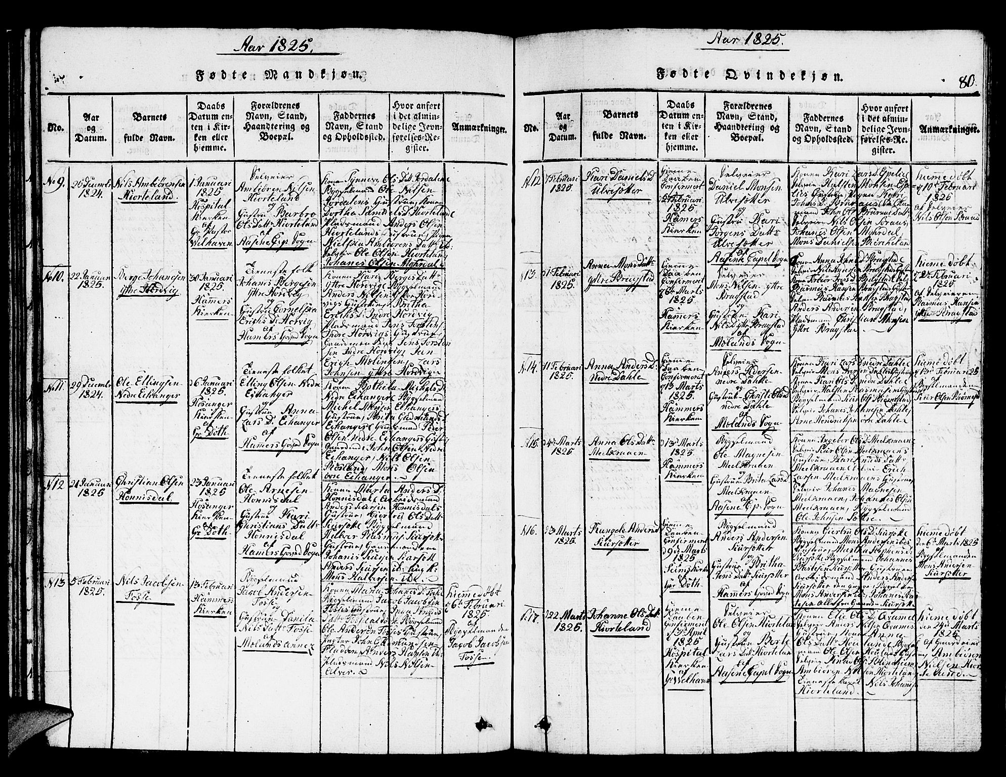 Hamre sokneprestembete, SAB/A-75501/H/Ha/Hab: Parish register (copy) no. A 1, 1816-1826, p. 80
