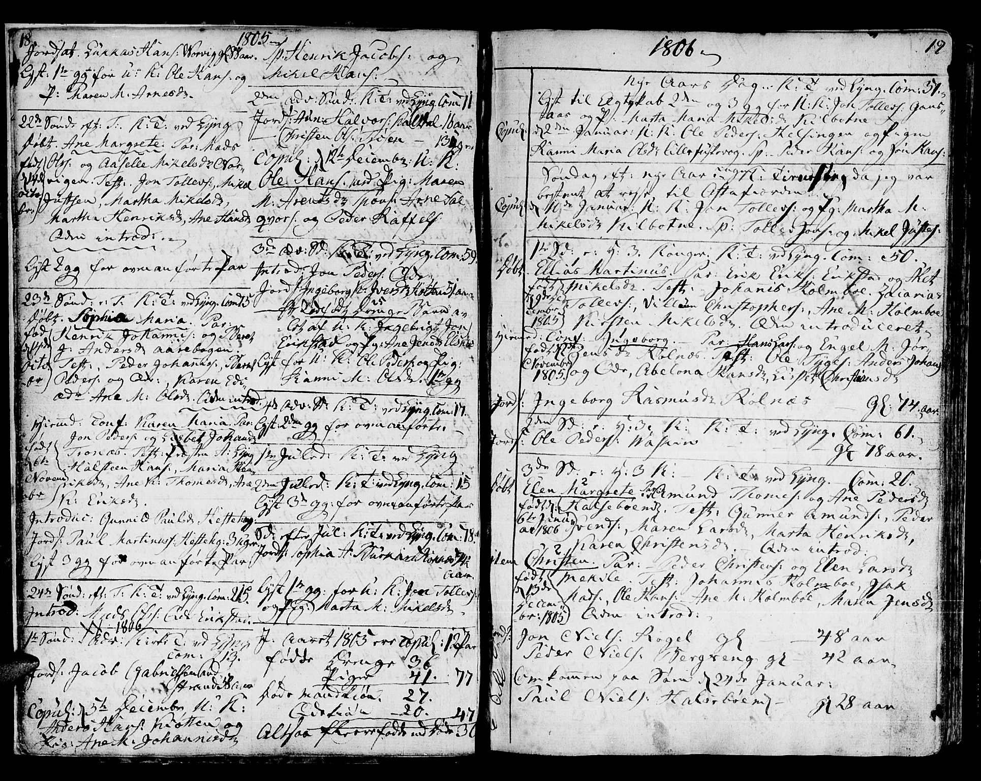 Trondenes sokneprestkontor, SATØ/S-1319/H/Ha/L0005kirke: Parish register (official) no. 5, 1804-1820, p. 18-19
