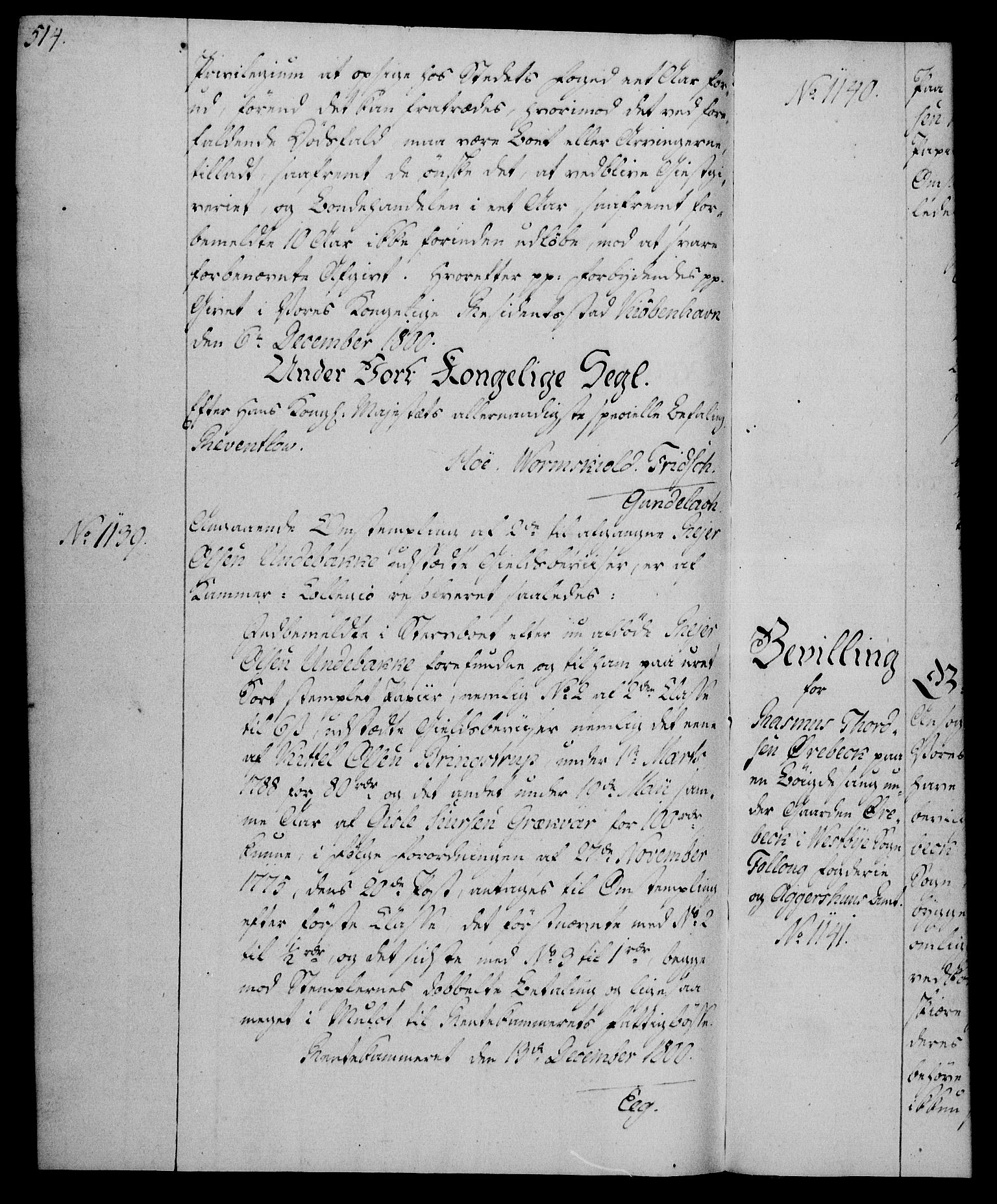 Rentekammeret, Kammerkanselliet, AV/RA-EA-3111/G/Gg/Gga/L0016: Norsk ekspedisjonsprotokoll med register (merket RK 53.16), 1794-1800, p. 514