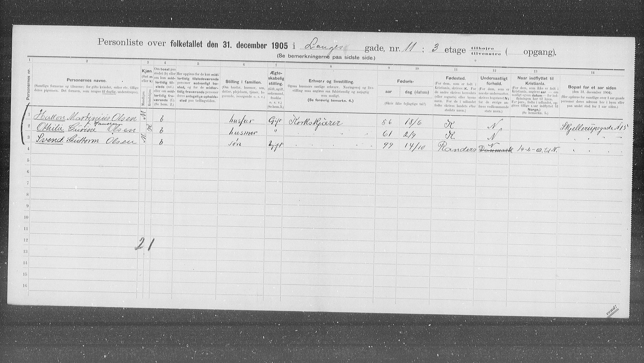 OBA, Municipal Census 1905 for Kristiania, 1905, p. 29589