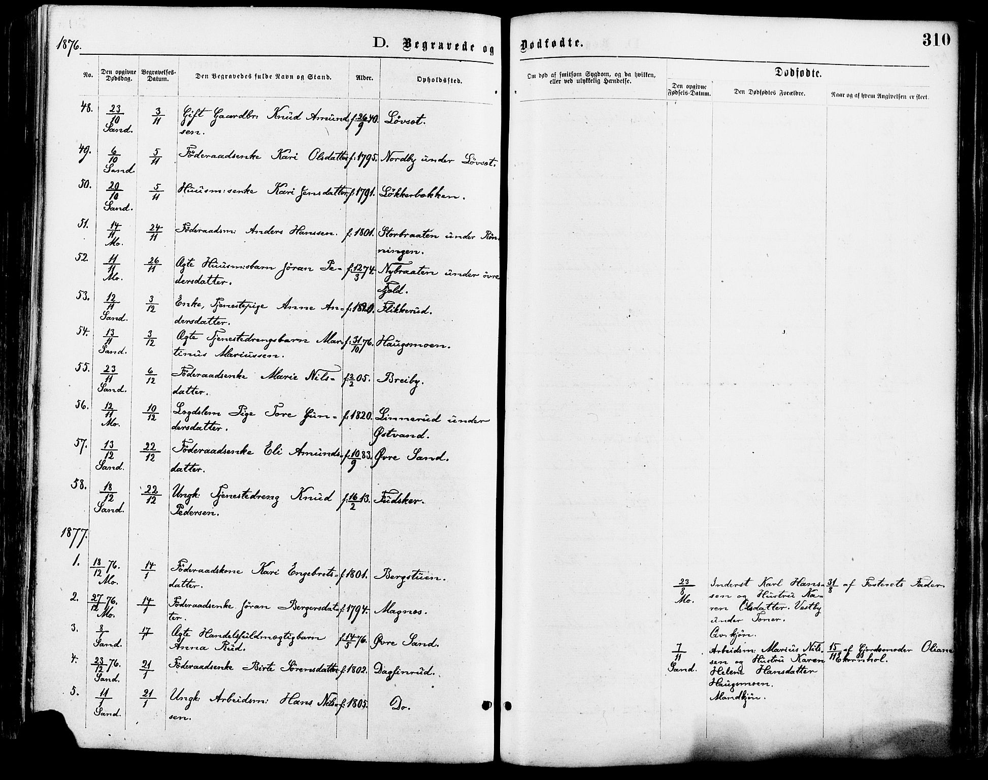 Nord-Odal prestekontor, AV/SAH-PREST-032/H/Ha/Haa/L0005: Parish register (official) no. 5, 1874-1885, p. 310