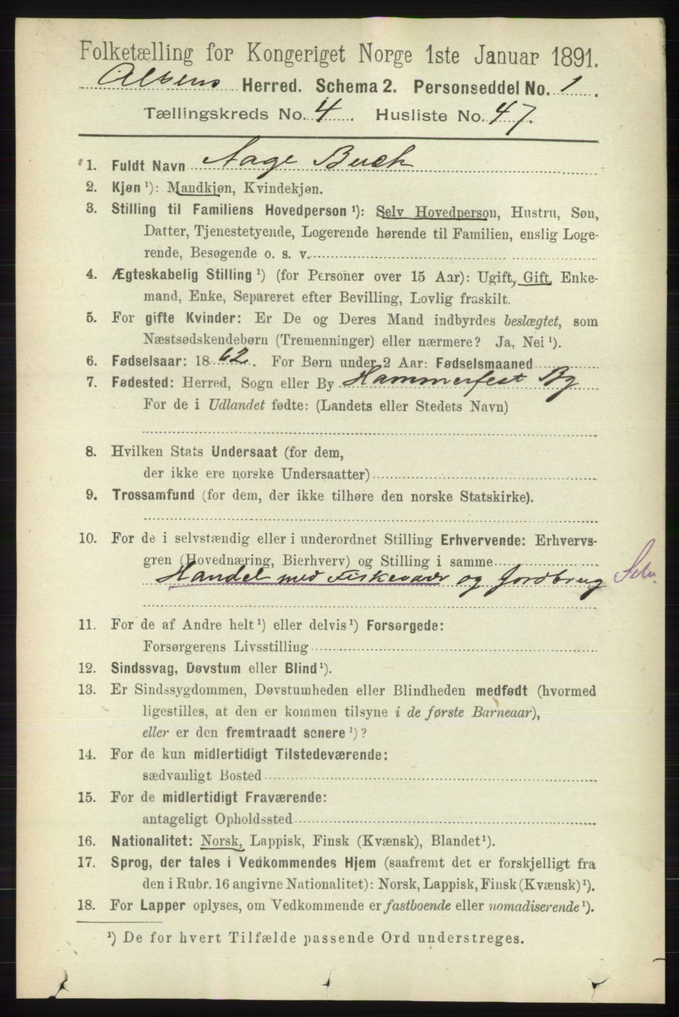 RA, 1891 census for 2012 Alta, 1891, p. 1595