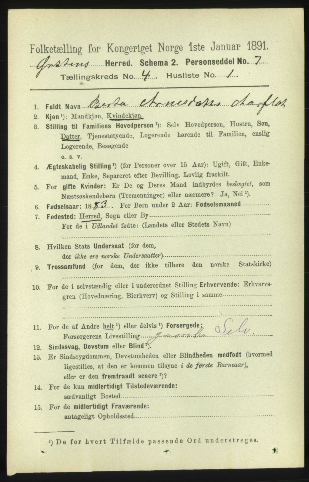 RA, 1891 census for 1520 Ørsta, 1891, p. 1681