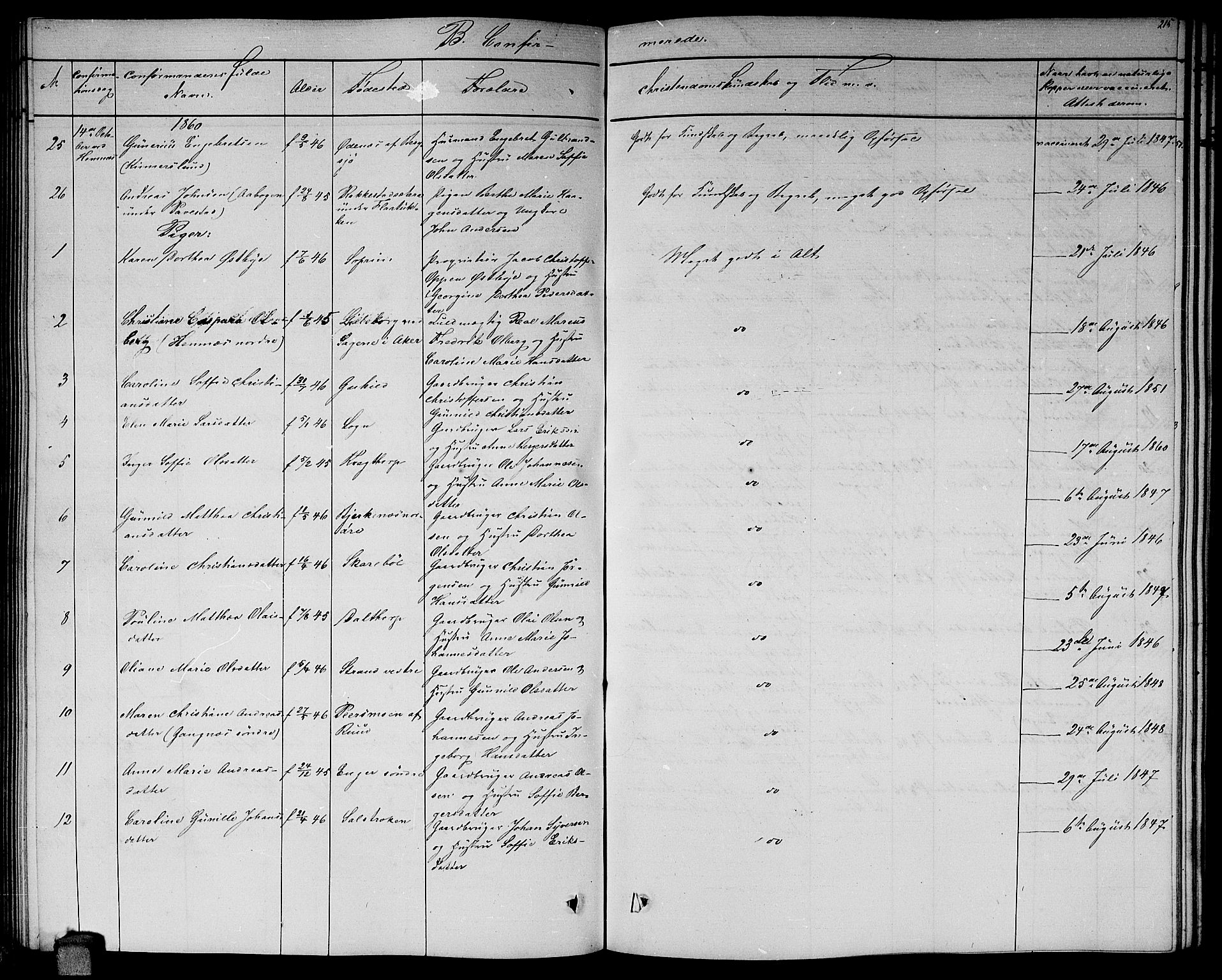 Høland prestekontor Kirkebøker, AV/SAO-A-10346a/G/Ga/L0004: Parish register (copy) no. I 4, 1854-1862, p. 215