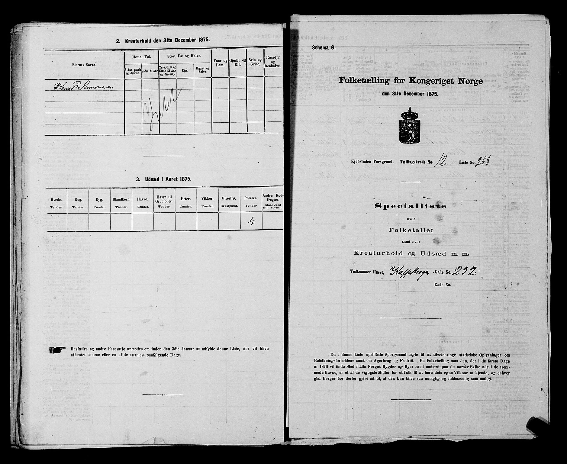 SAKO, 1875 census for 0805P Porsgrunn, 1875, p. 614