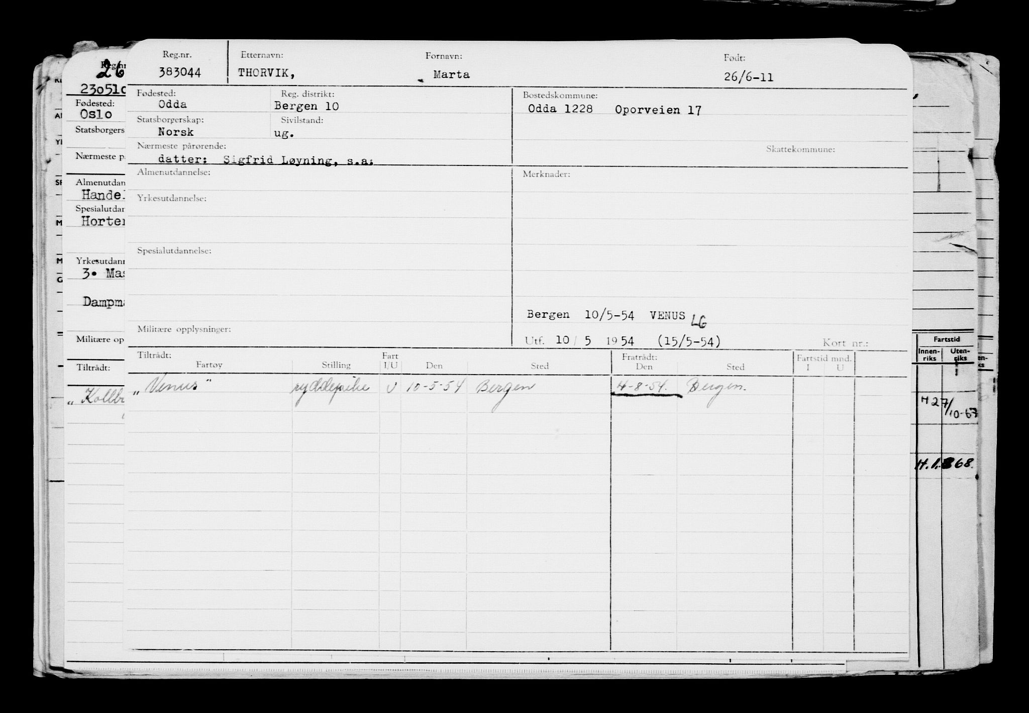 Direktoratet for sjømenn, AV/RA-S-3545/G/Gb/L0097: Hovedkort, 1911, p. 416