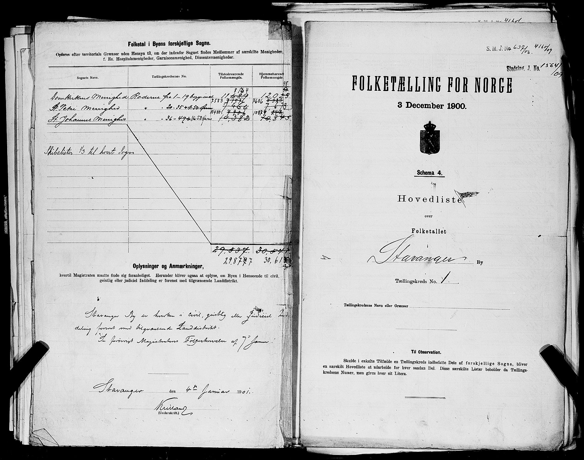 SAST, 1900 census for Stavanger, 1900, p. 123