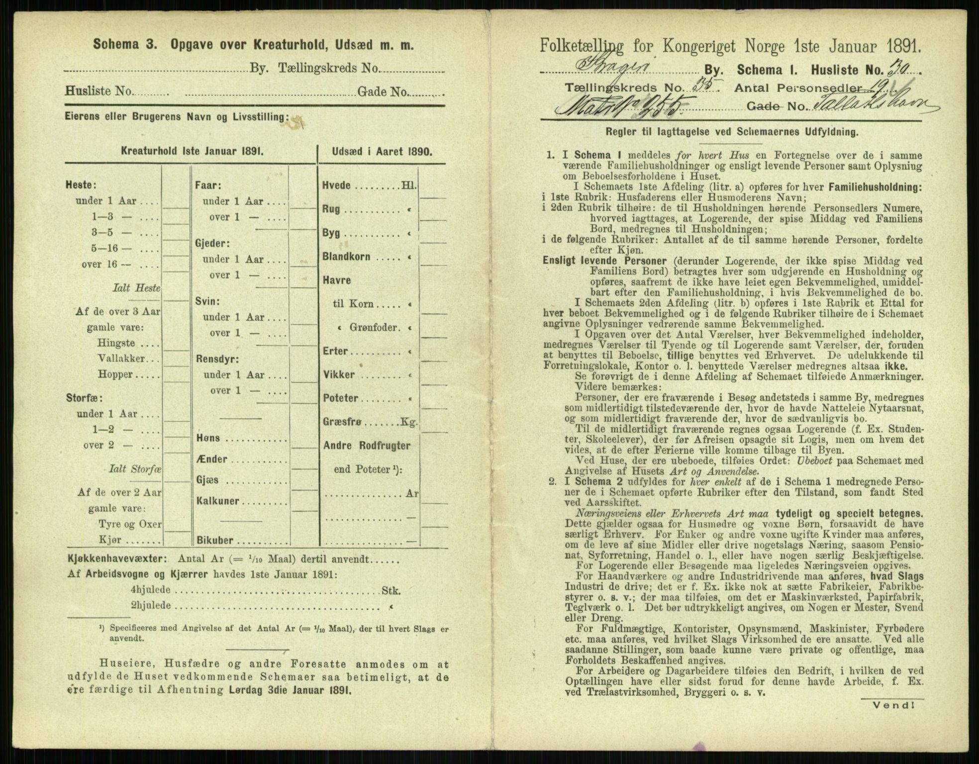 RA, 1891 census for 0801 Kragerø, 1891, p. 1346