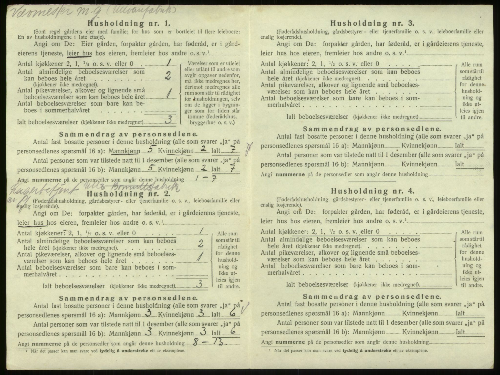 SAB, 1920 census for Bruvik, 1920, p. 747