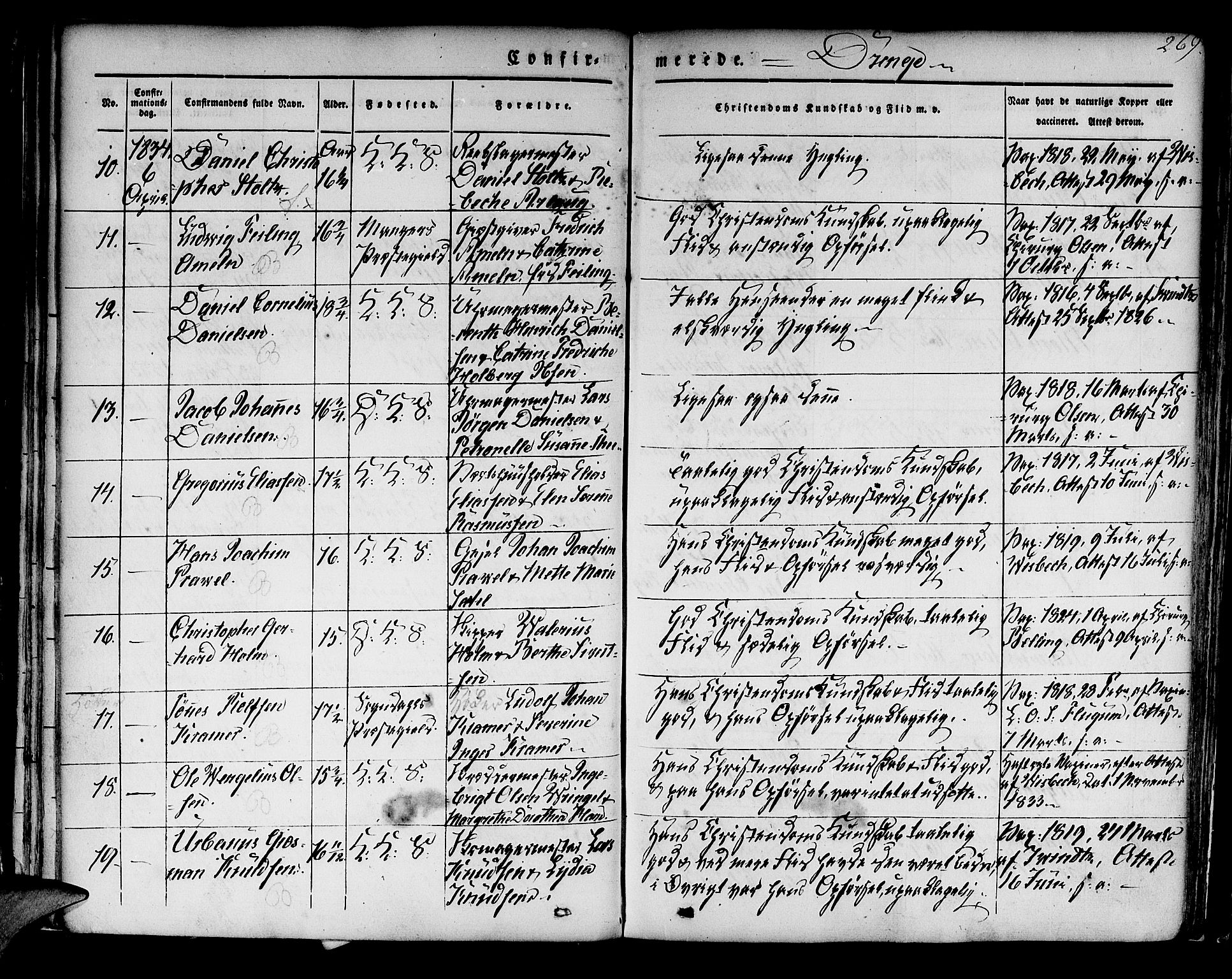 Korskirken sokneprestembete, AV/SAB-A-76101/H/Hab: Parish register (copy) no. A 5II, 1831-1844, p. 269