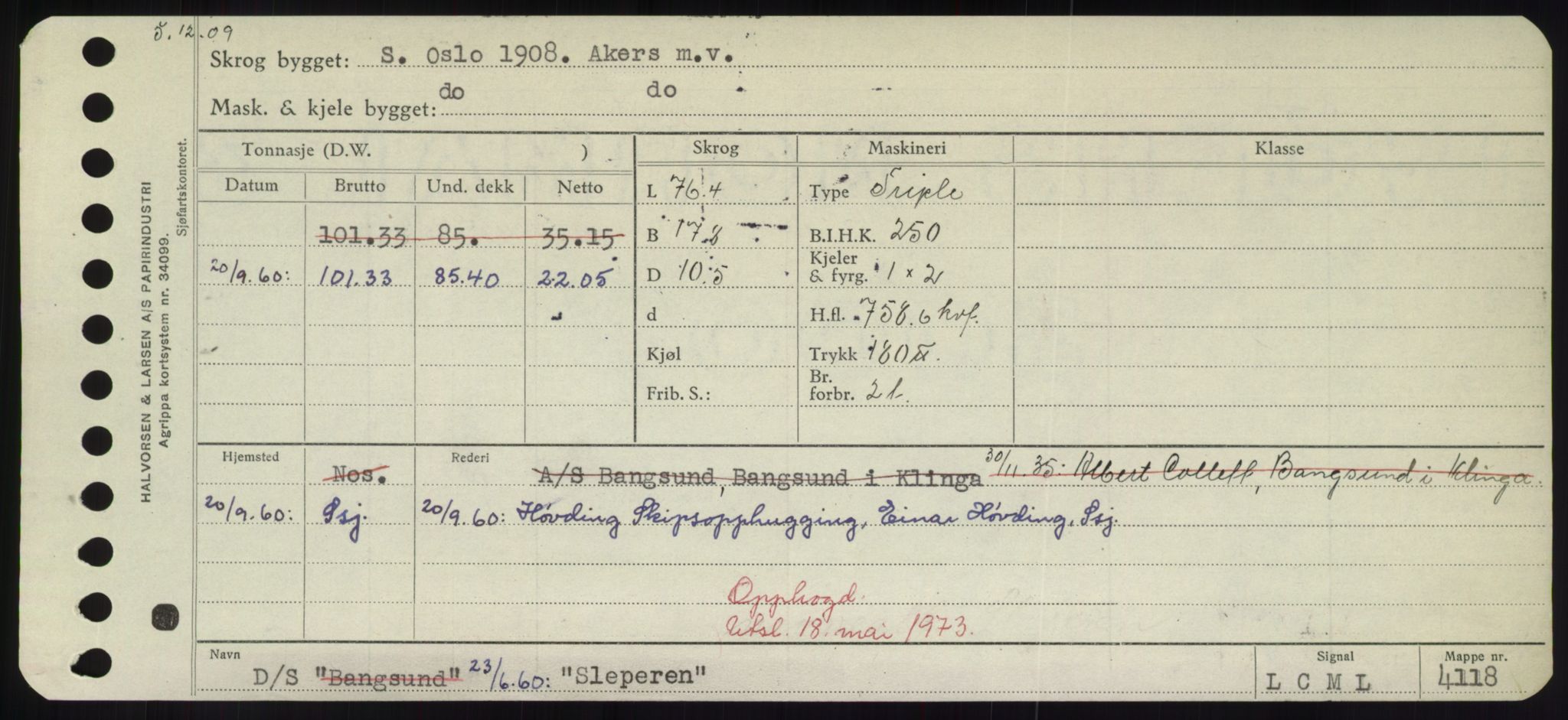 Sjøfartsdirektoratet med forløpere, Skipsmålingen, RA/S-1627/H/Hd/L0034: Fartøy, Sk-Slå, p. 415