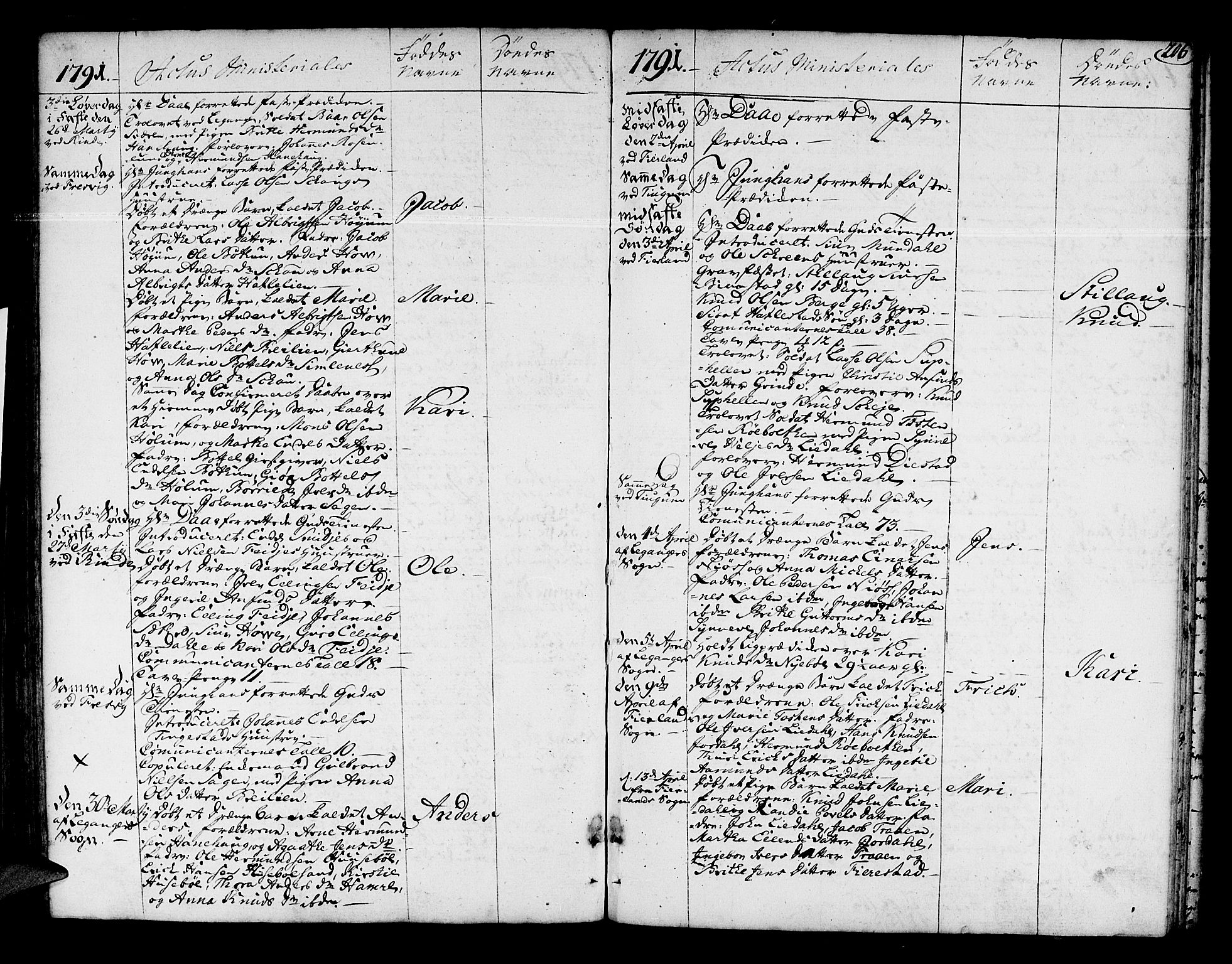 Leikanger sokneprestembete, SAB/A-81001: Parish register (official) no. A 4, 1770-1791, p. 206