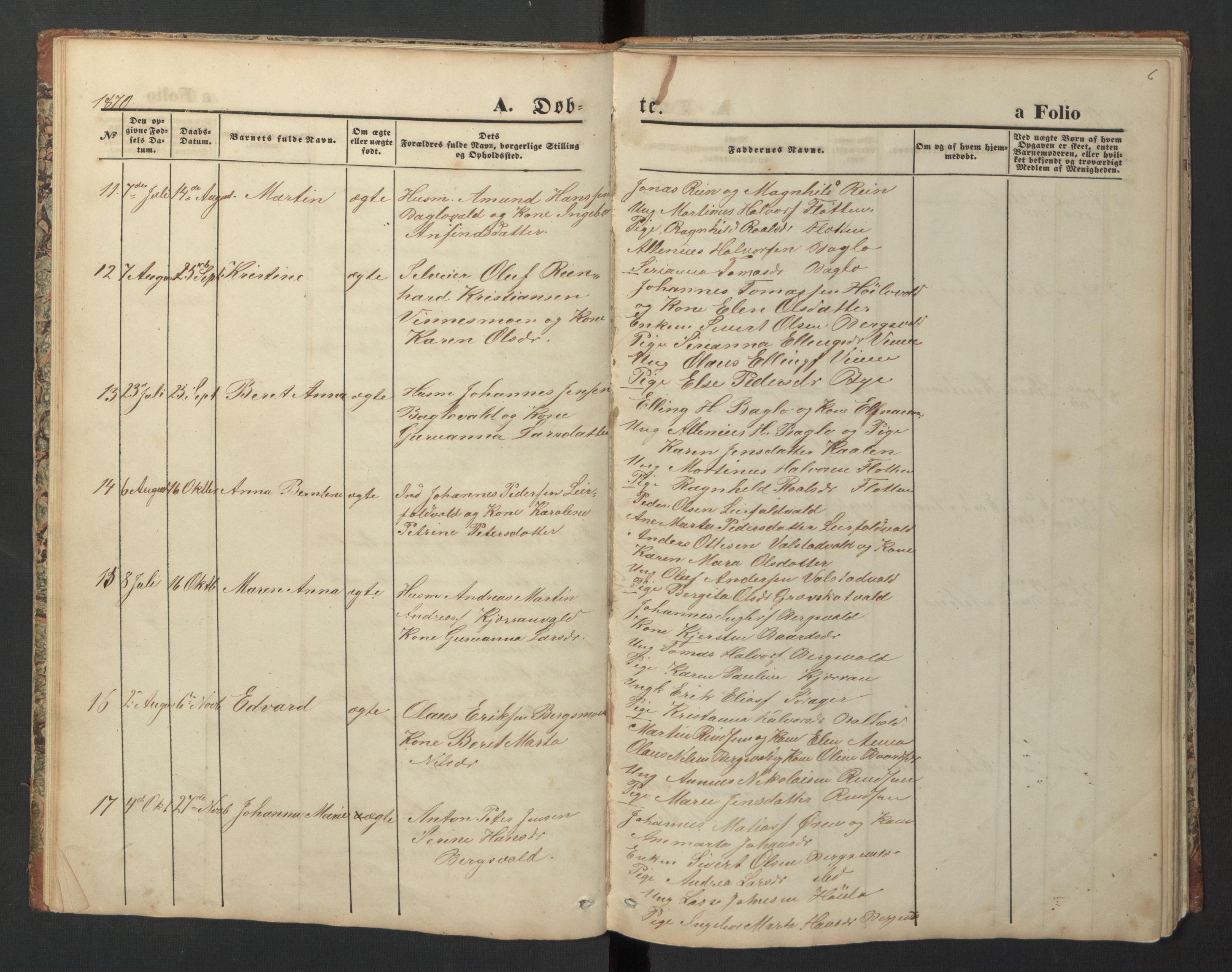 Ministerialprotokoller, klokkerbøker og fødselsregistre - Nord-Trøndelag, SAT/A-1458/726/L0271: Parish register (copy) no. 726C02, 1869-1897, p. 6
