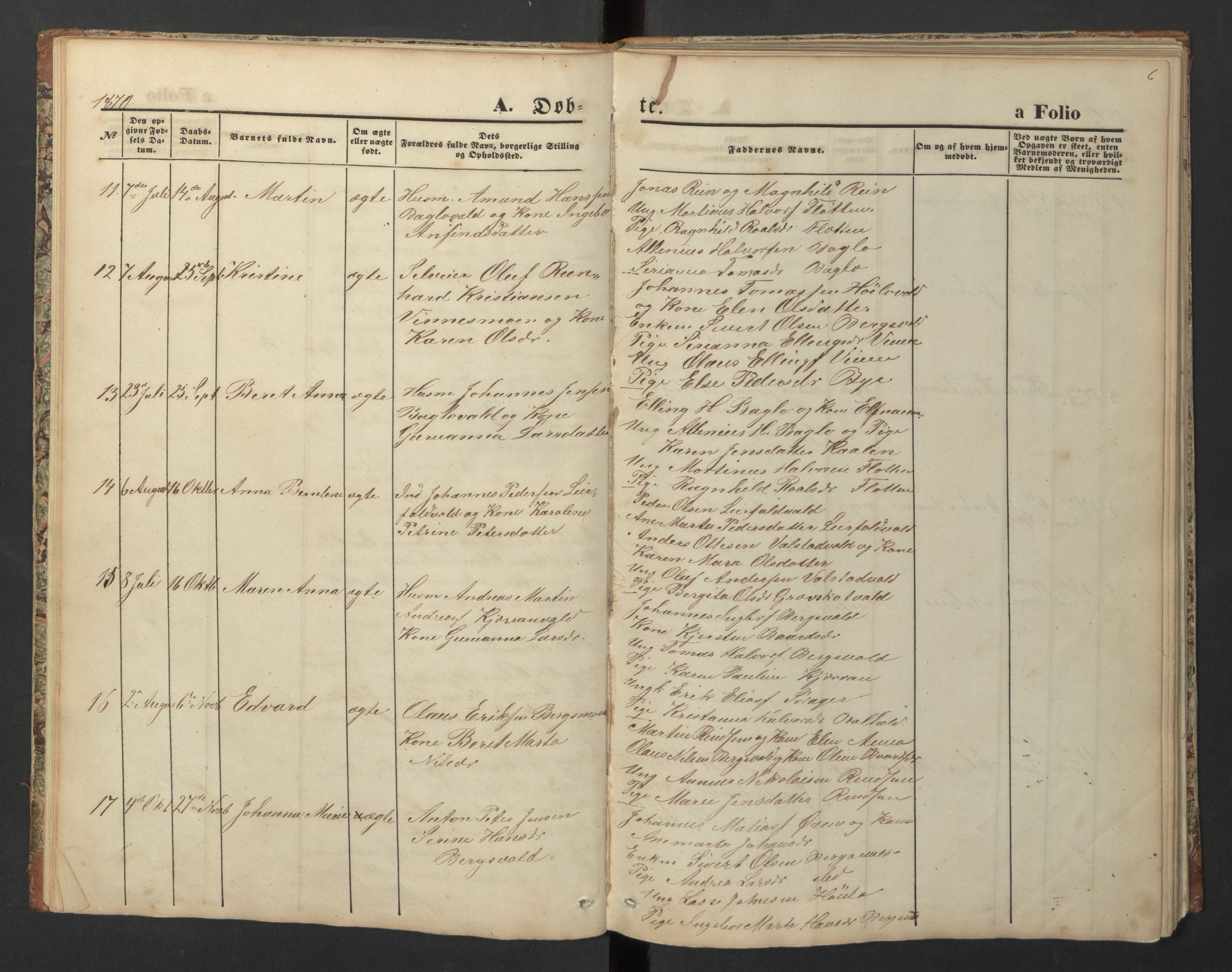 Ministerialprotokoller, klokkerbøker og fødselsregistre - Nord-Trøndelag, AV/SAT-A-1458/726/L0271: Parish register (copy) no. 726C02, 1869-1897, p. 6