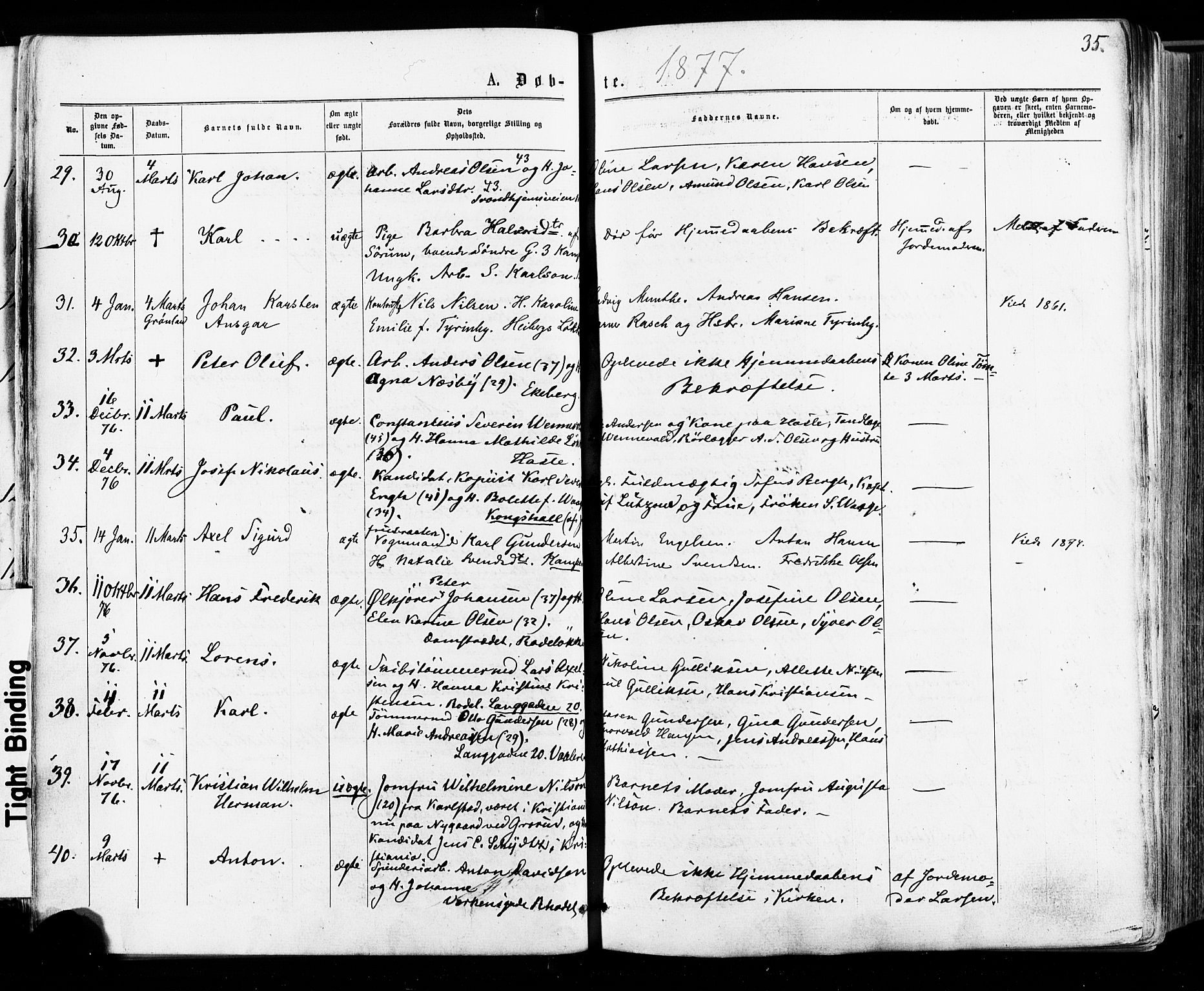 Østre Aker prestekontor Kirkebøker, AV/SAO-A-10840/F/Fa/L0004: Parish register (official) no. I 4, 1876-1889, p. 35