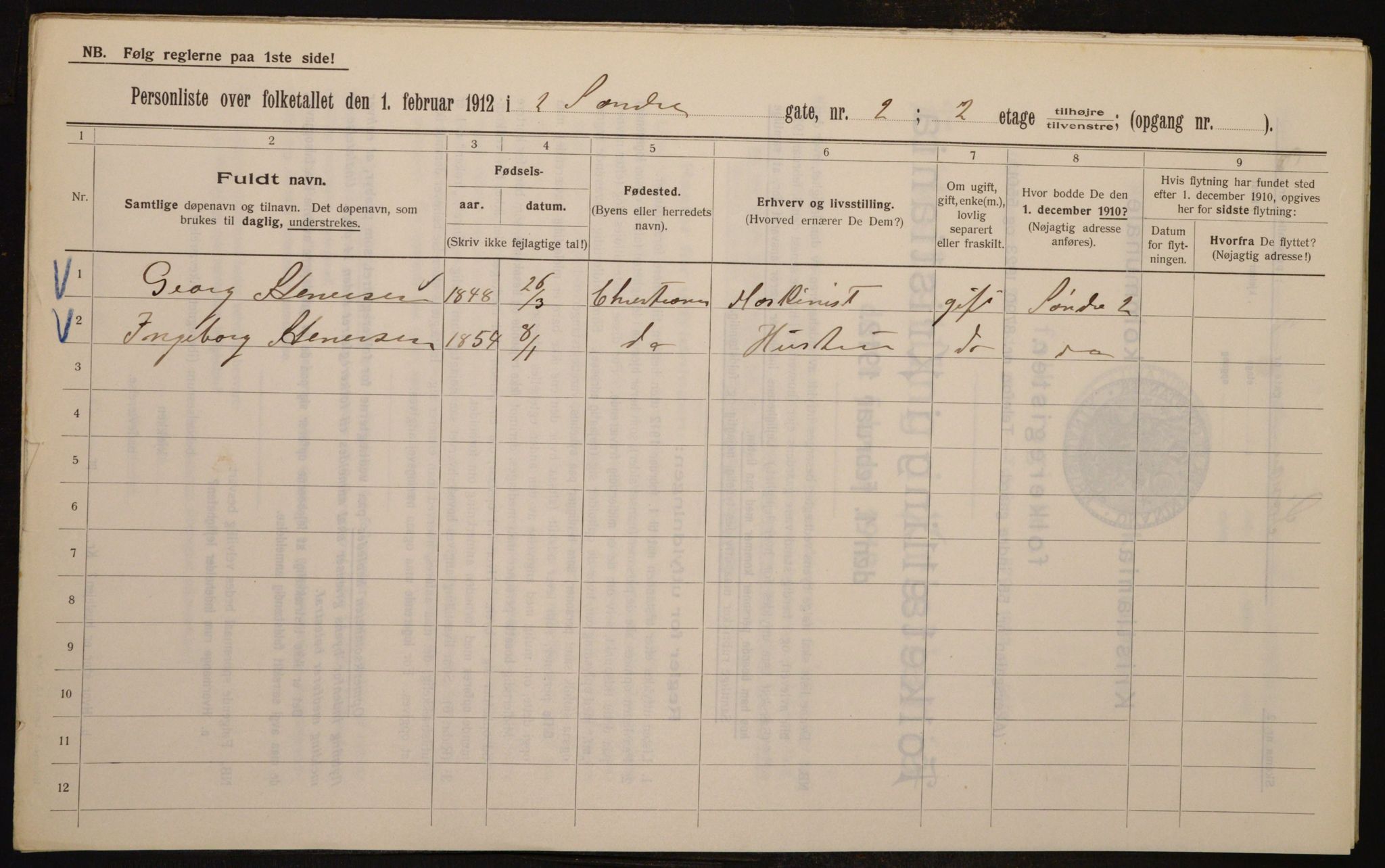 OBA, Municipal Census 1912 for Kristiania, 1912, p. 106362