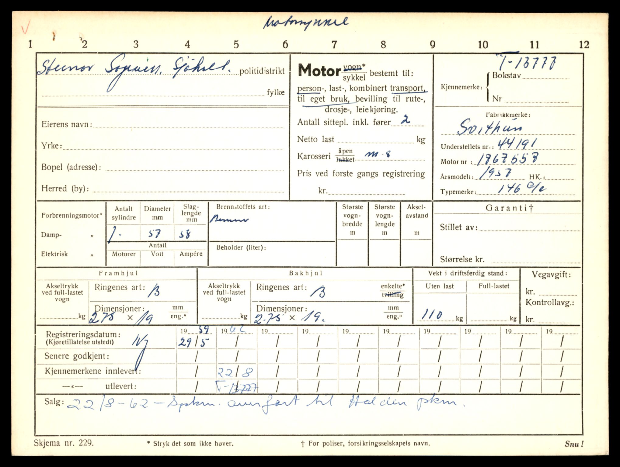 Møre og Romsdal vegkontor - Ålesund trafikkstasjon, AV/SAT-A-4099/F/Fe/L0041: Registreringskort for kjøretøy T 13710 - T 13905, 1927-1998, p. 1151