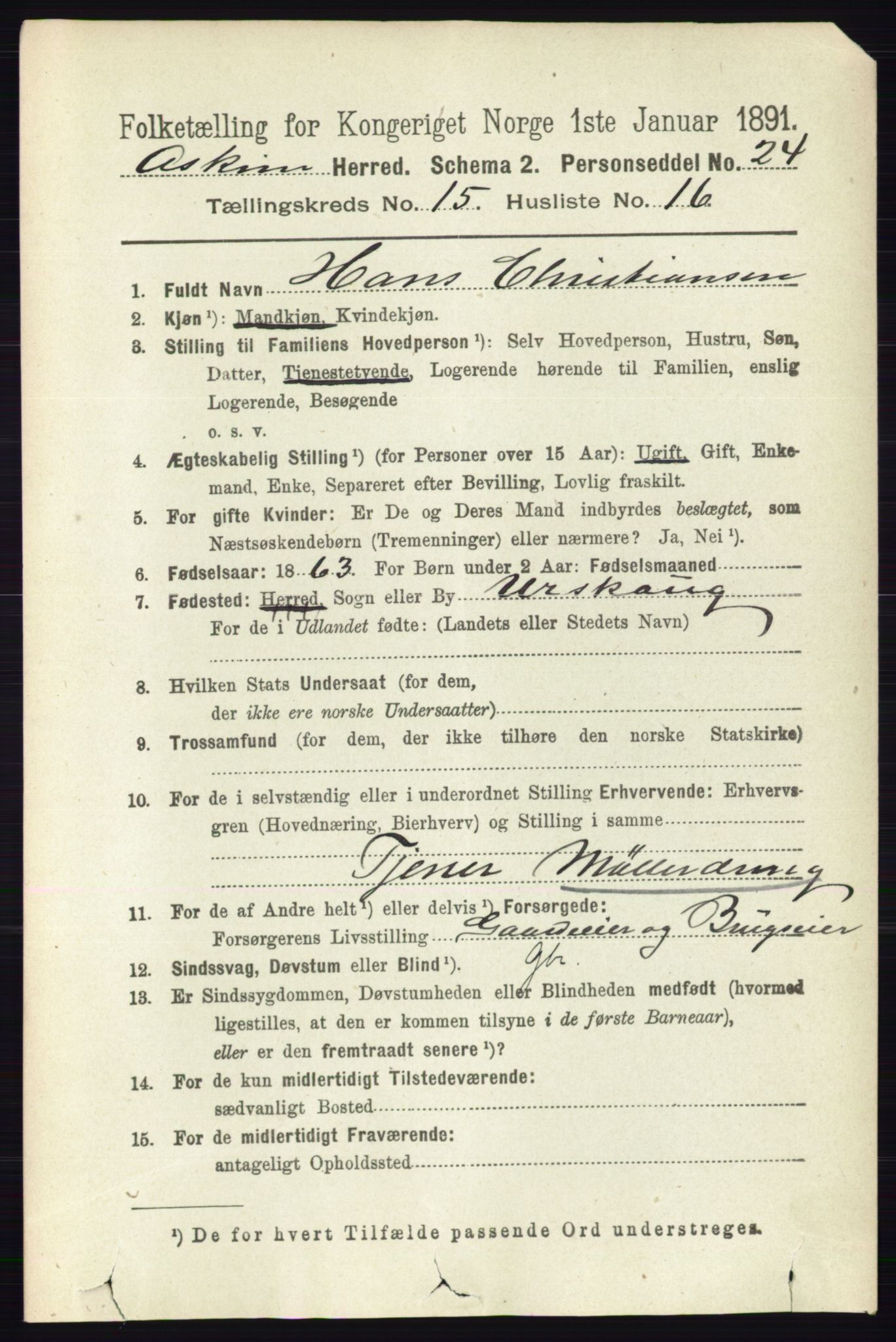 RA, 1891 census for 0124 Askim, 1891, p. 2597