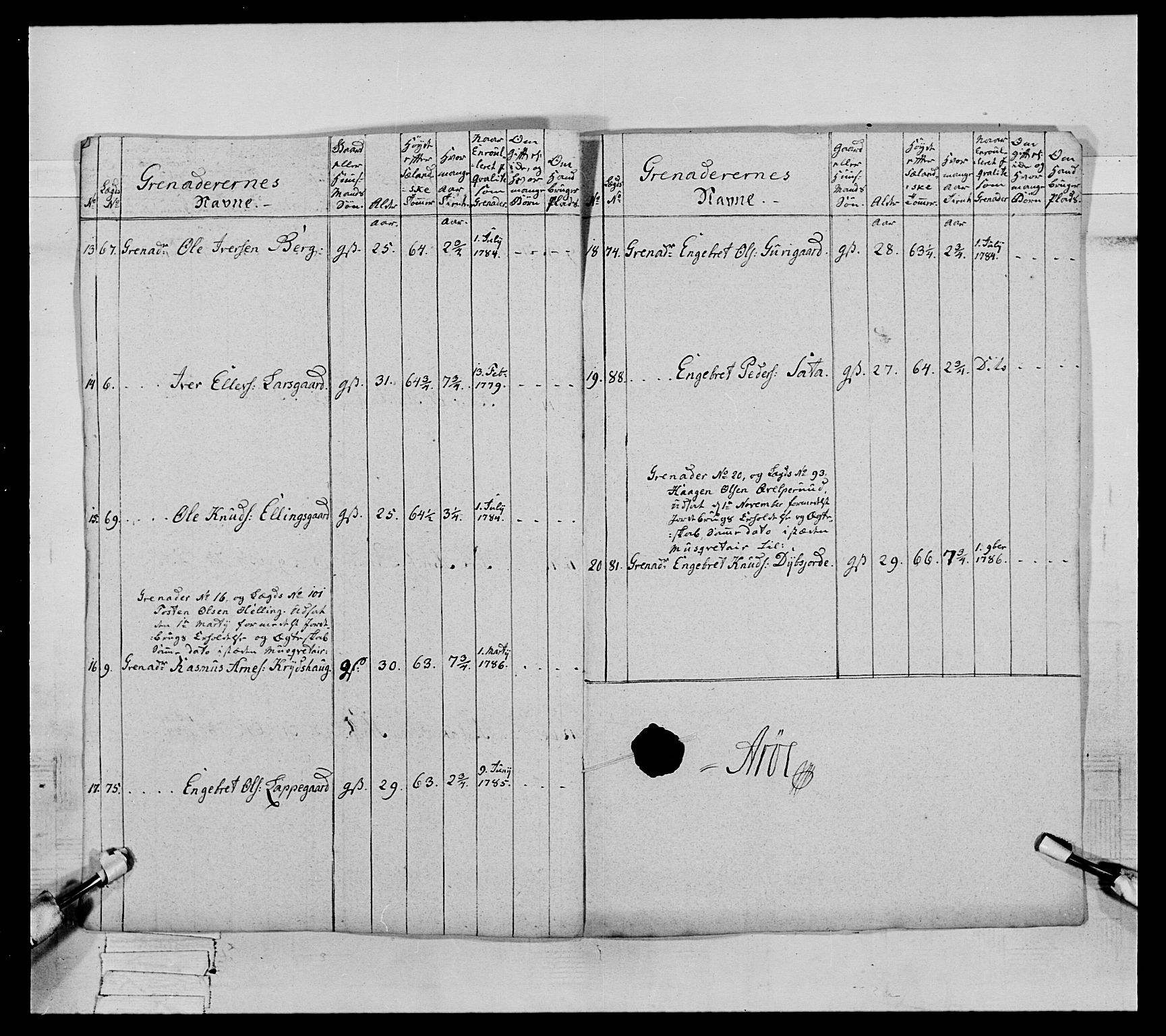 Generalitets- og kommissariatskollegiet, Det kongelige norske kommissariatskollegium, AV/RA-EA-5420/E/Eh/L0065: 2. Opplandske nasjonale infanteriregiment, 1786-1789, p. 12