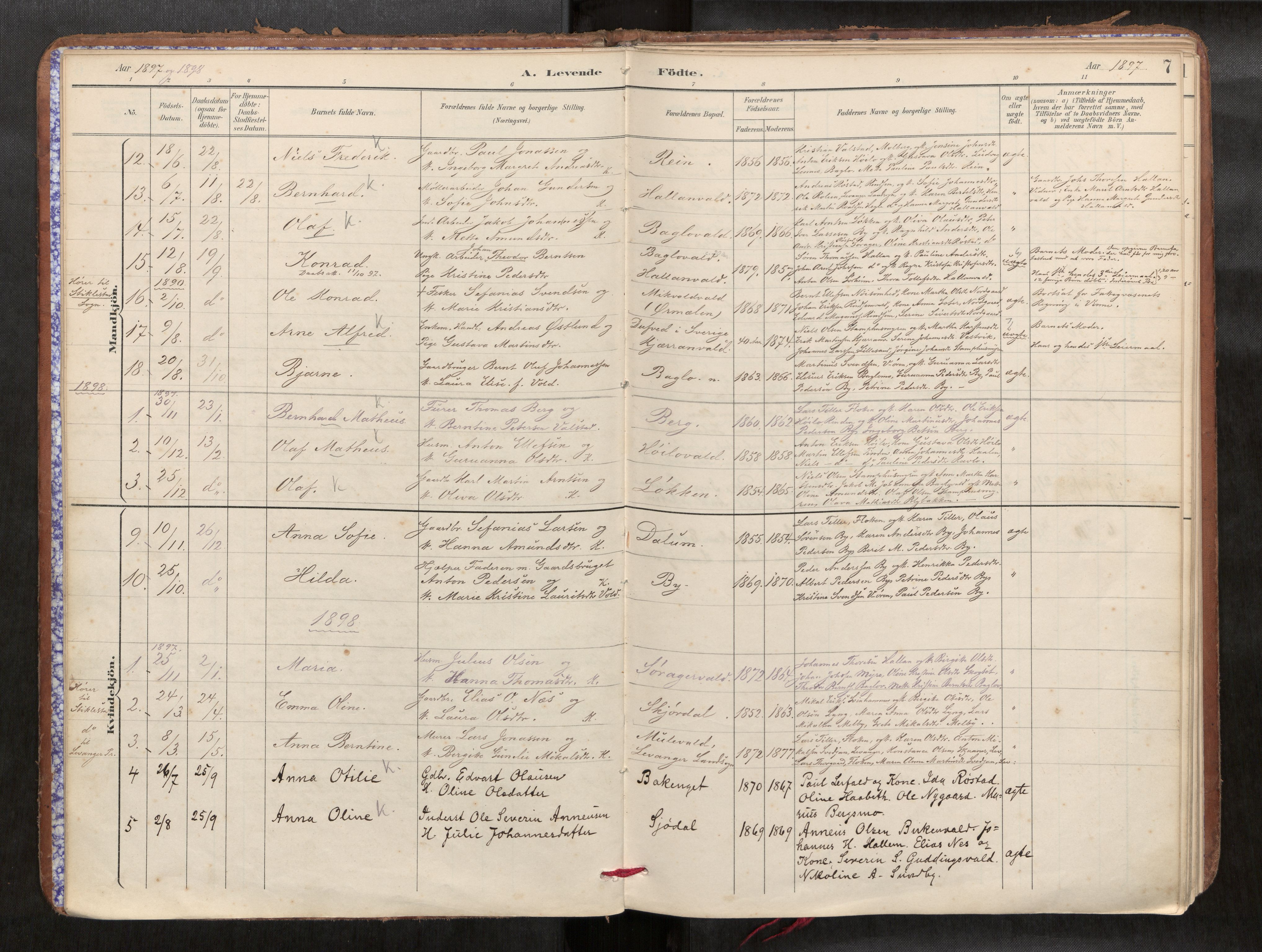 Verdal sokneprestkontor, AV/SAT-A-1156/2/H/Haa/L0002: Parish register (official) no. 2, 1891-1907, p. 7