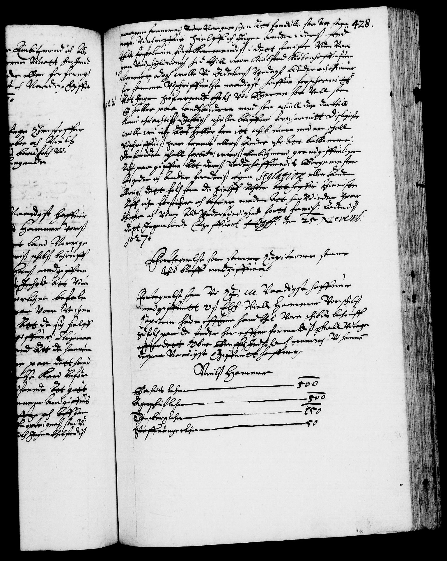 Danske Kanselli 1572-1799, AV/RA-EA-3023/F/Fc/Fca/Fcaa/L0004: Norske registre (mikrofilm), 1617-1630, p. 428a