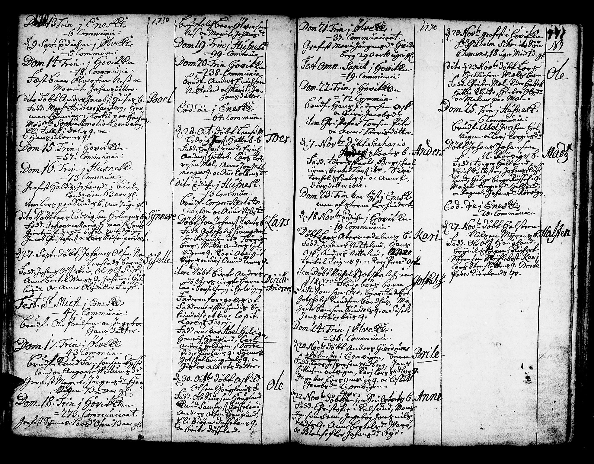 Kvinnherad sokneprestembete, AV/SAB-A-76401/H/Haa: Parish register (official) no. A 2, 1710-1753, p. 170-171