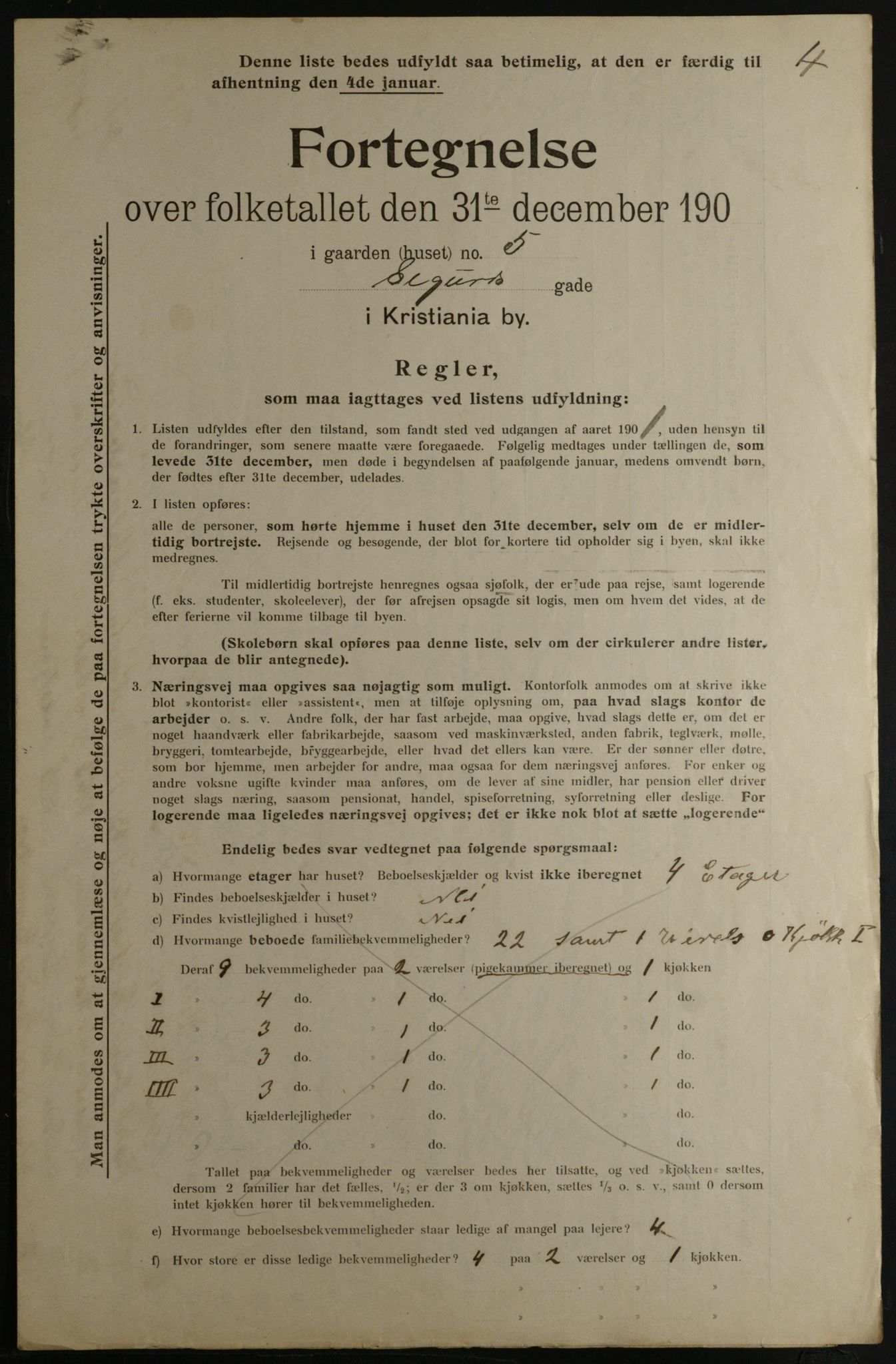 OBA, Municipal Census 1901 for Kristiania, 1901, p. 14617