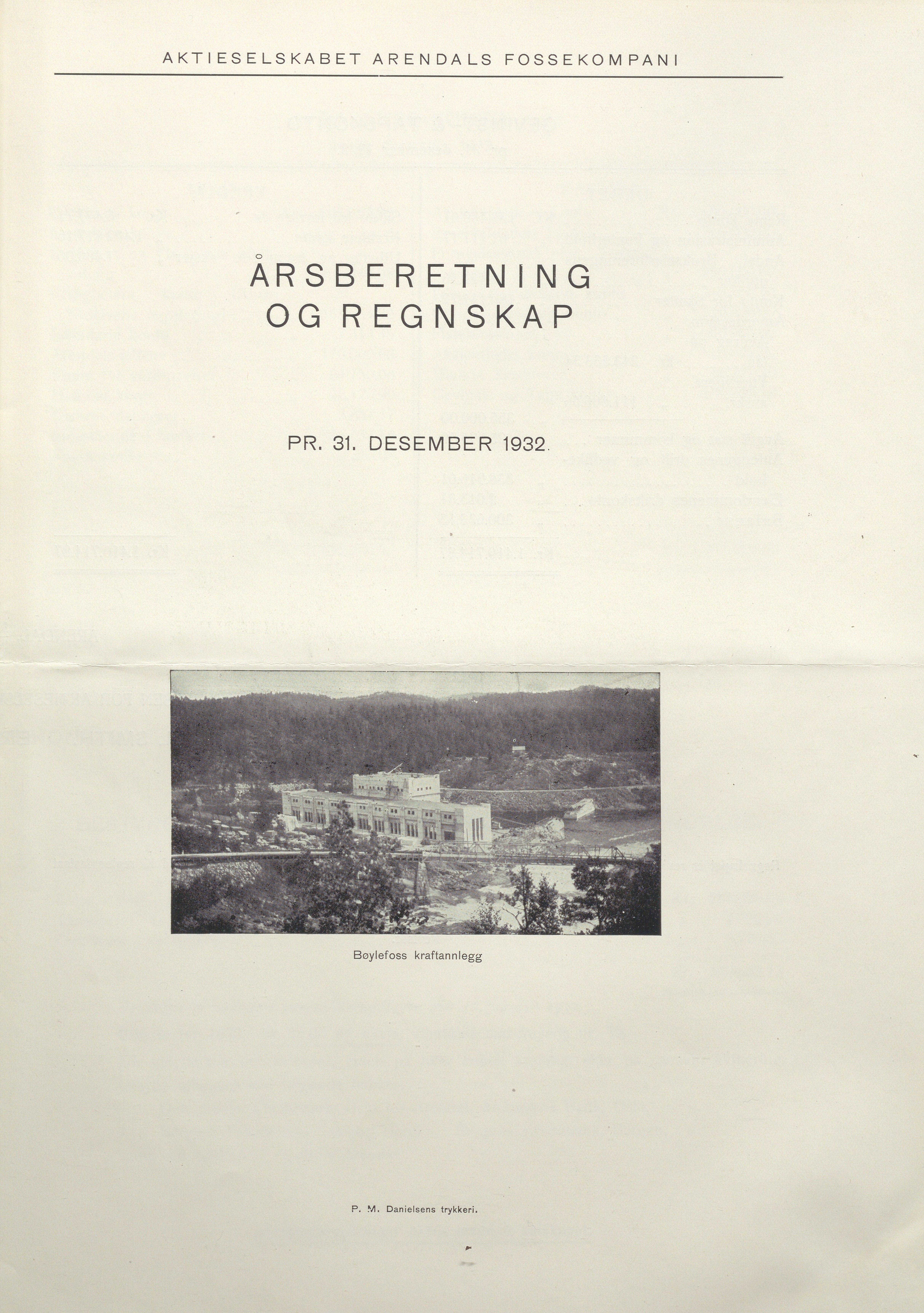 Arendals Fossekompani, AAKS/PA-2413/X/X01/L0001/0009: Beretninger, regnskap, balansekonto, gevinst- og tapskonto / Årsberetning og regnskap 1928 - 1935, 1928-1935, p. 13