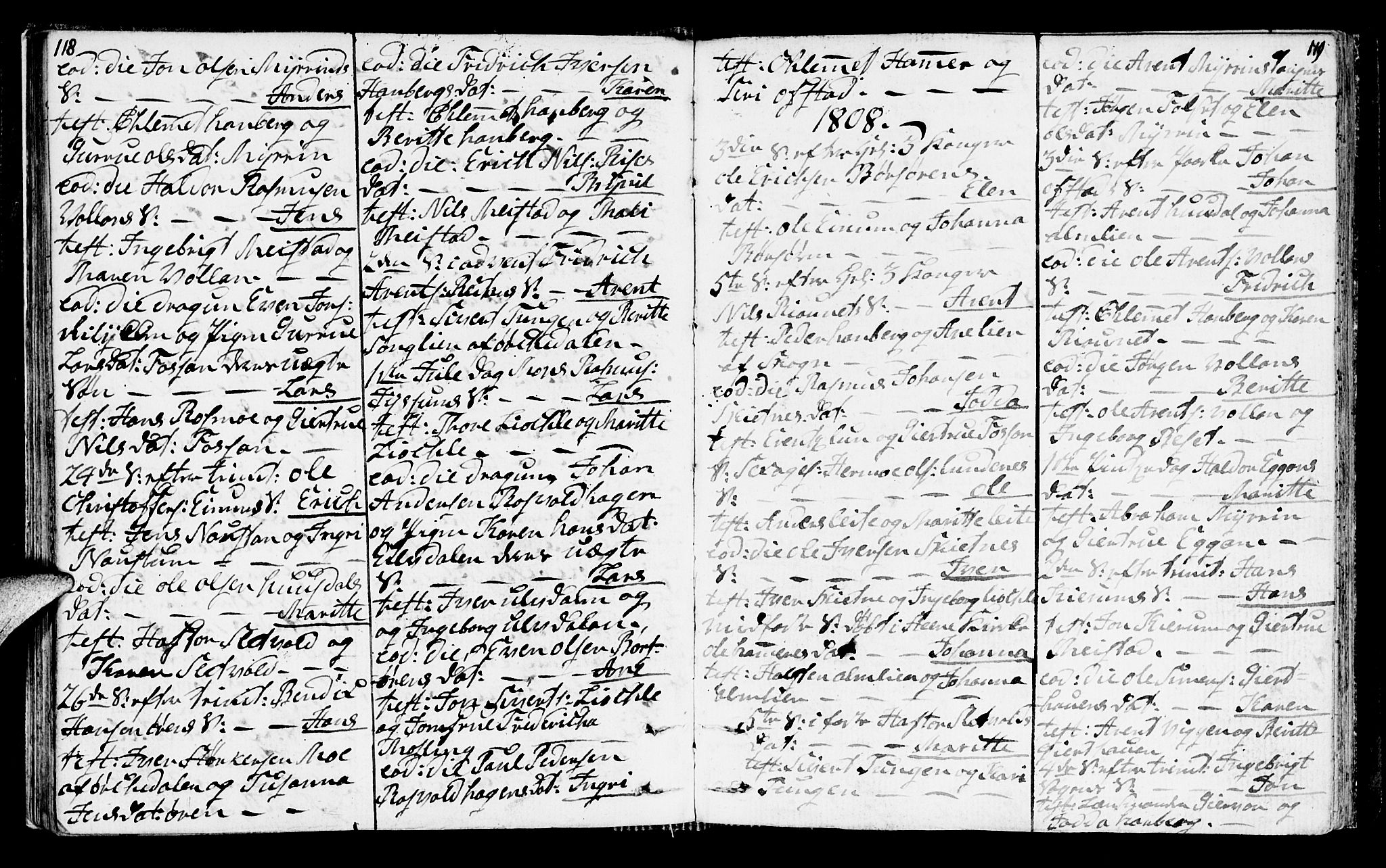 Ministerialprotokoller, klokkerbøker og fødselsregistre - Sør-Trøndelag, SAT/A-1456/665/L0769: Parish register (official) no. 665A04, 1803-1816, p. 118-119