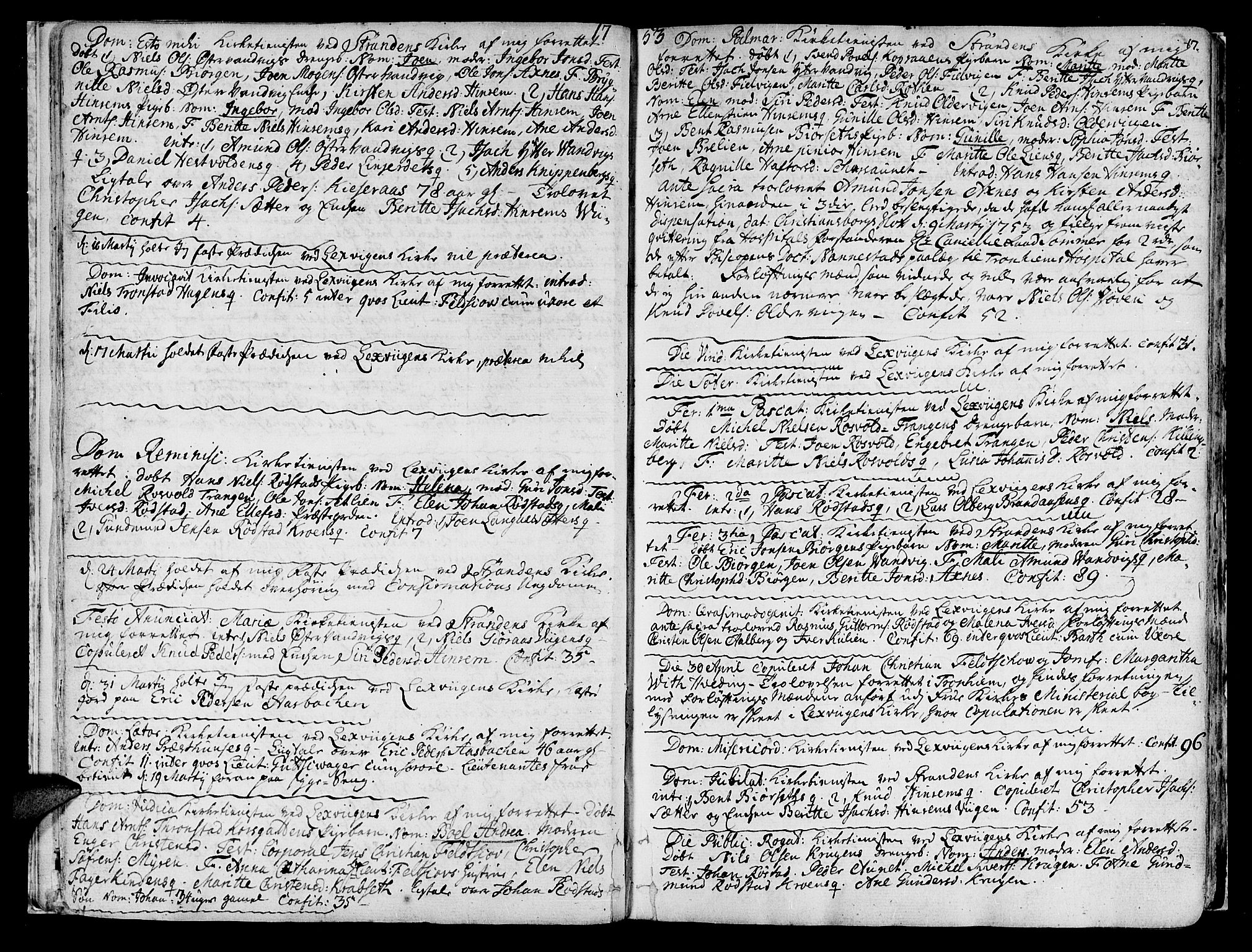 Ministerialprotokoller, klokkerbøker og fødselsregistre - Nord-Trøndelag, SAT/A-1458/701/L0003: Parish register (official) no. 701A03, 1751-1783, p. 17