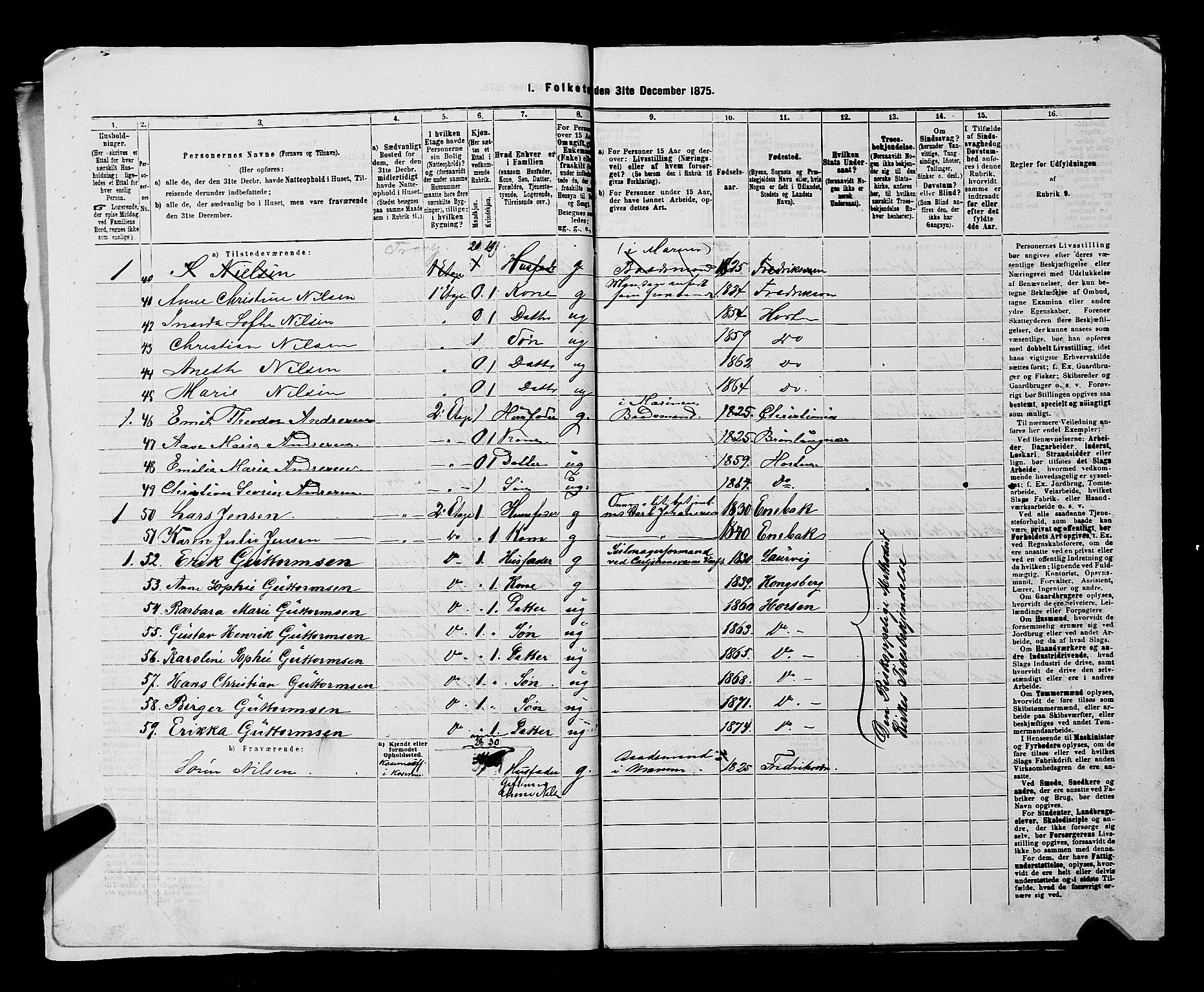 SAKO, 1875 census for 0703P Horten, 1875, p. 1206