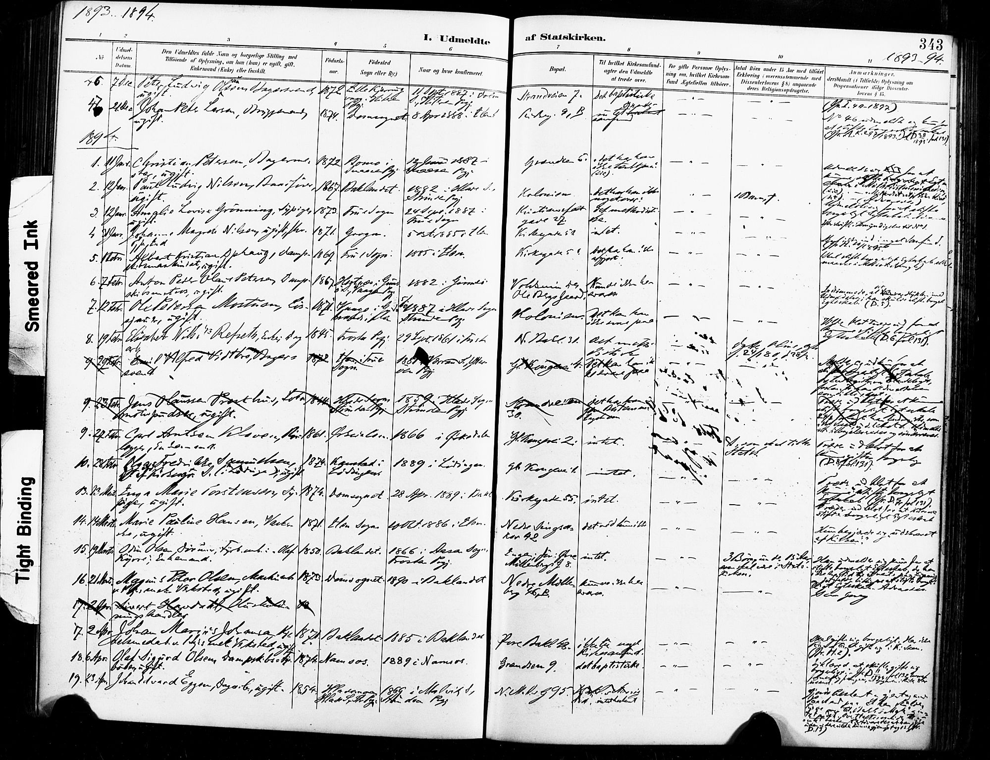 Ministerialprotokoller, klokkerbøker og fødselsregistre - Sør-Trøndelag, SAT/A-1456/604/L0198: Parish register (official) no. 604A19, 1893-1900, p. 343