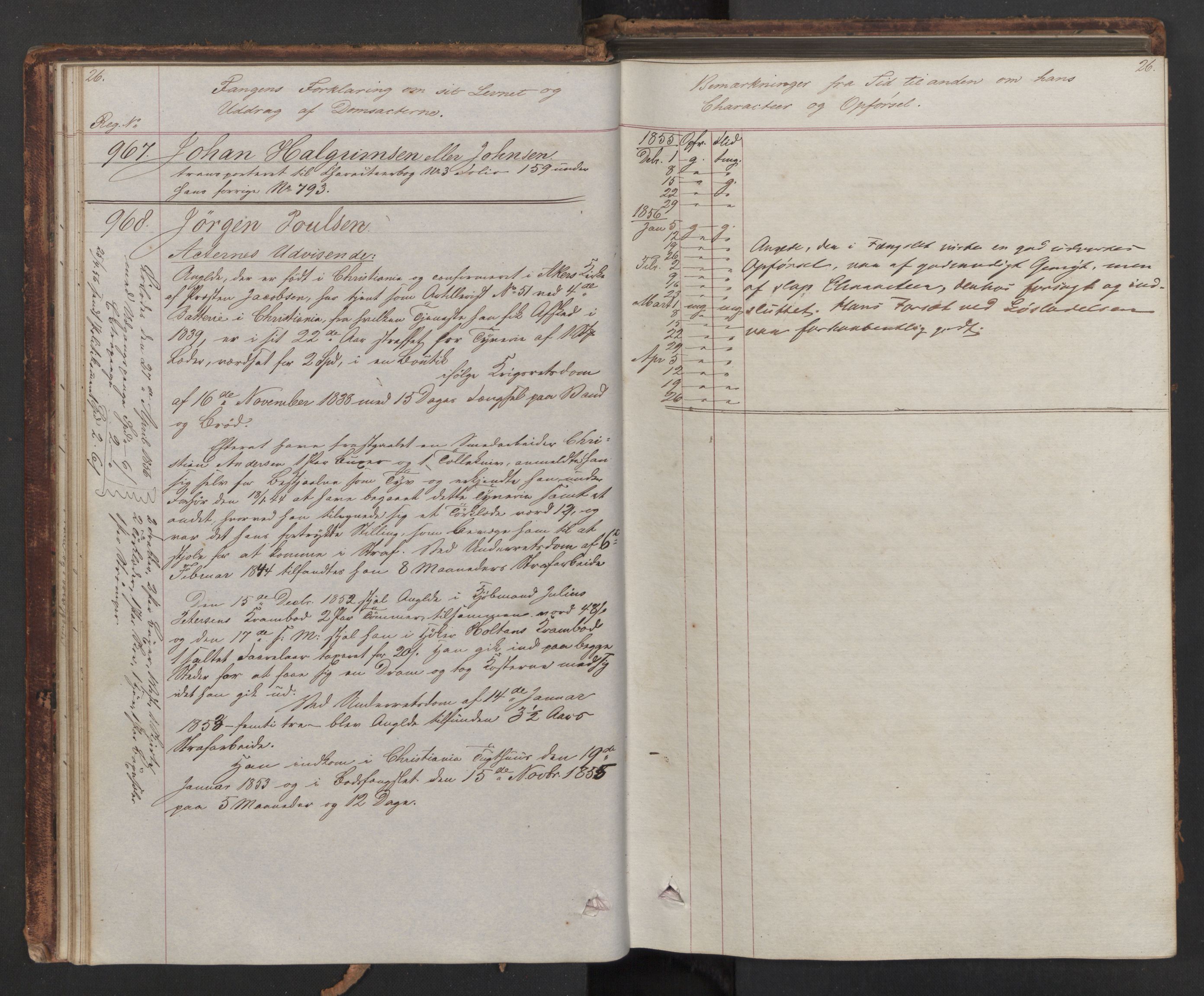 Botsfengslet, AV/RA-S-1539/D/Db/Dbb/L0004: 939a - 271b, 1855-1857, p. 26