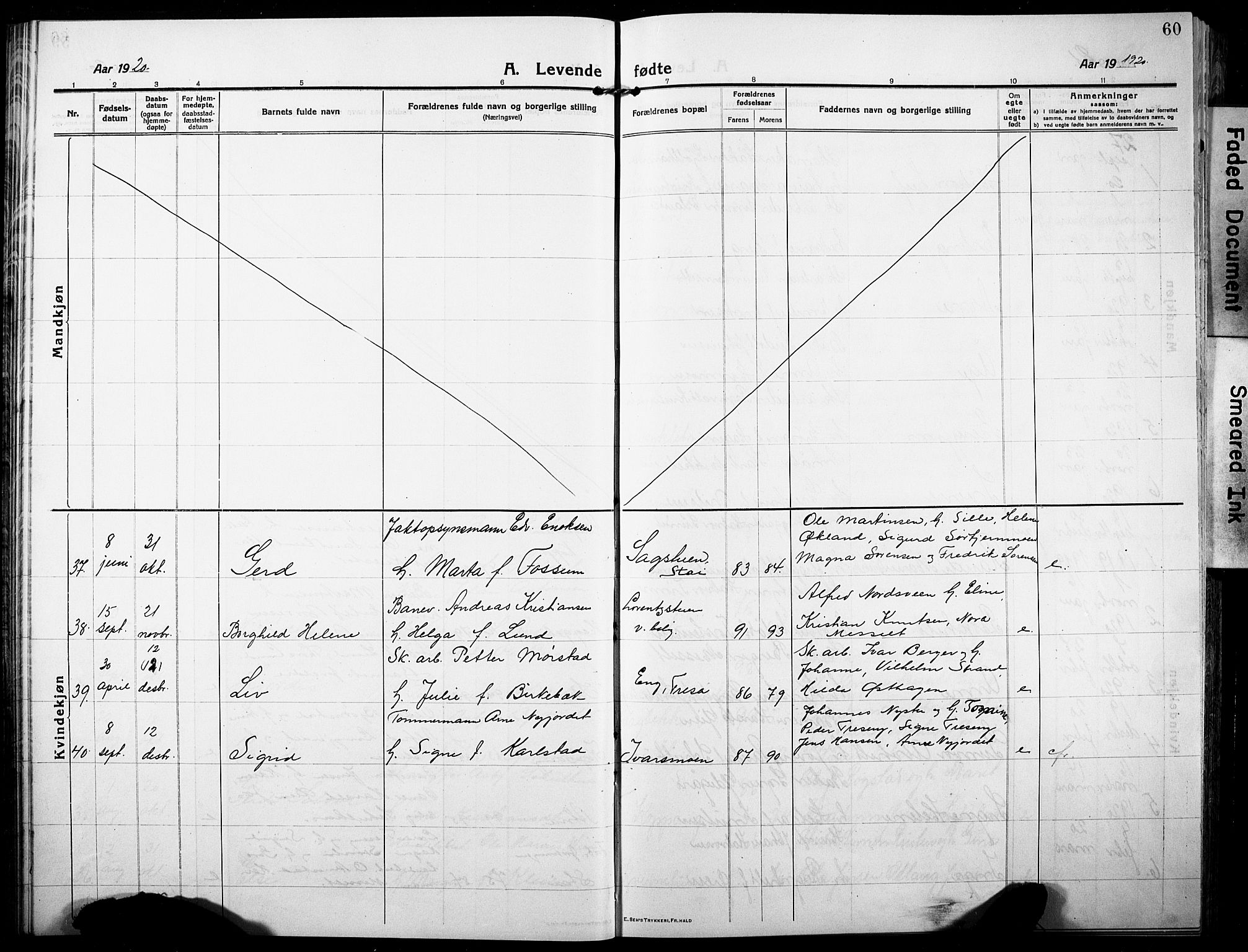 Stor-Elvdal prestekontor, AV/SAH-PREST-052/H/Ha/Hab/L0005: Parish register (copy) no. 5, 1913-1932, p. 60