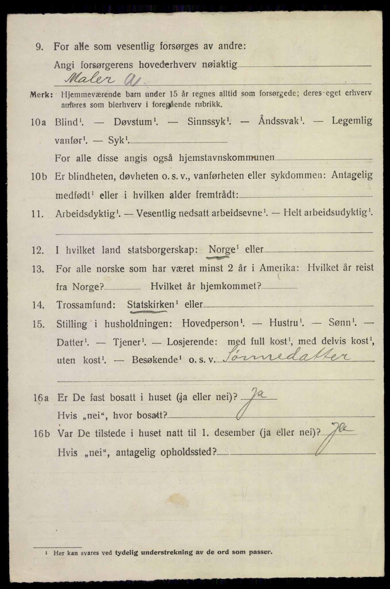 SAKO, 1920 census for Holla, 1920, p. 2586