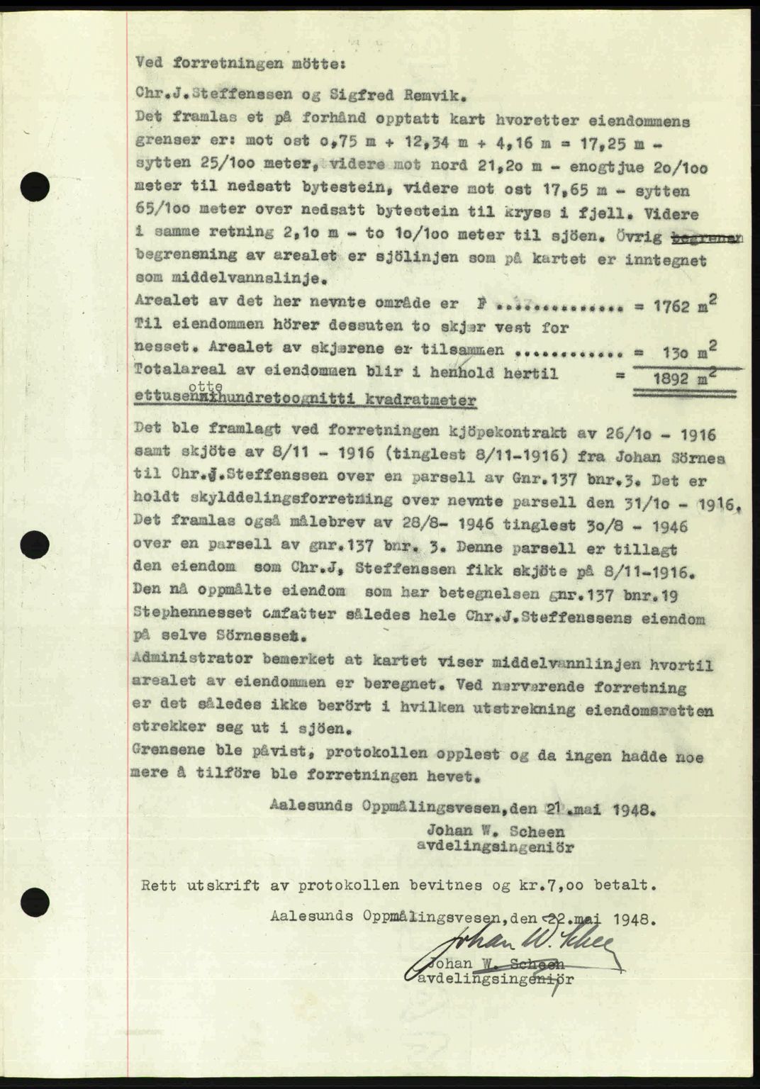 Ålesund byfogd, AV/SAT-A-4384: Mortgage book no. 37A (1), 1947-1949, Diary no: : 363/1948