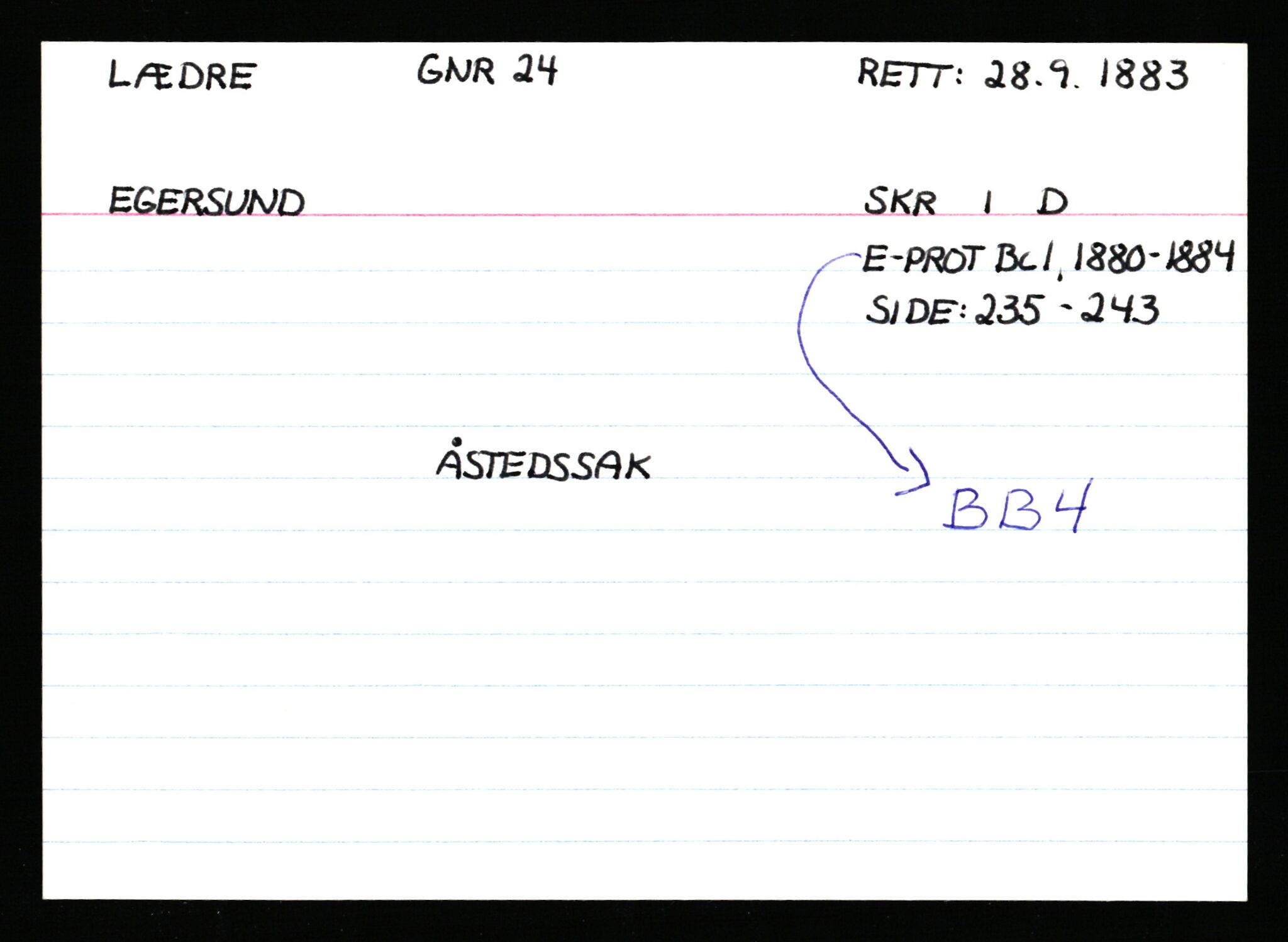Statsarkivet i Stavanger, AV/SAST-A-101971/03/Y/Ym/L0037: Åstedskort sortert etter gårdsnavn: Lædre - Mauland, 1600-1950, p. 4