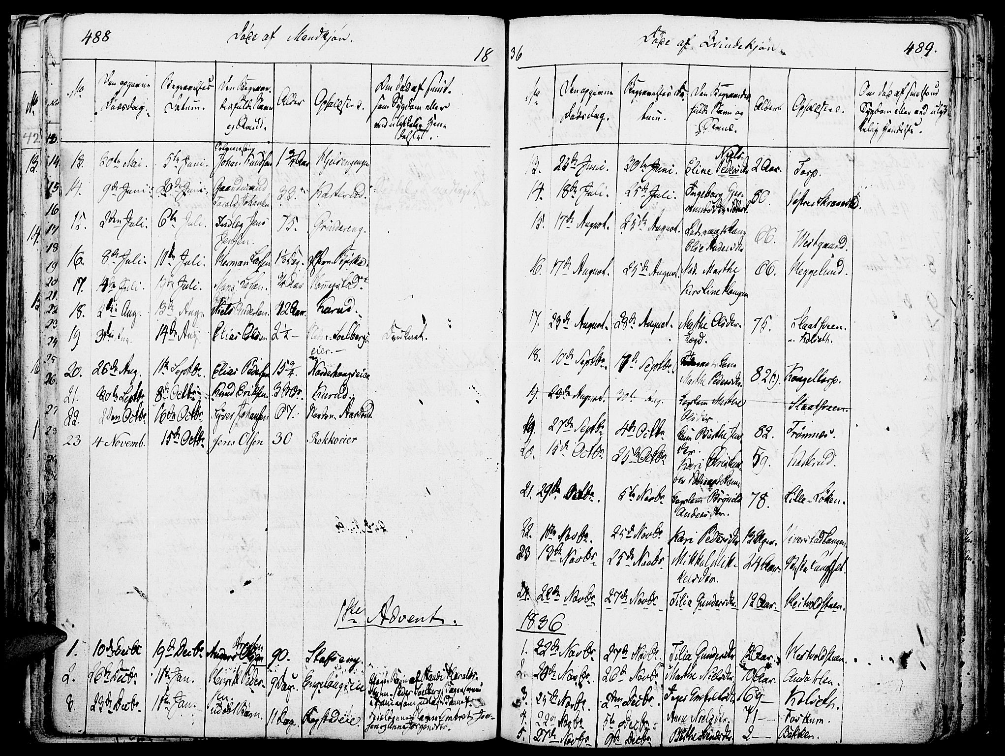 Løten prestekontor, SAH/PREST-022/K/Ka/L0006: Parish register (official) no. 6, 1832-1849, p. 488-489