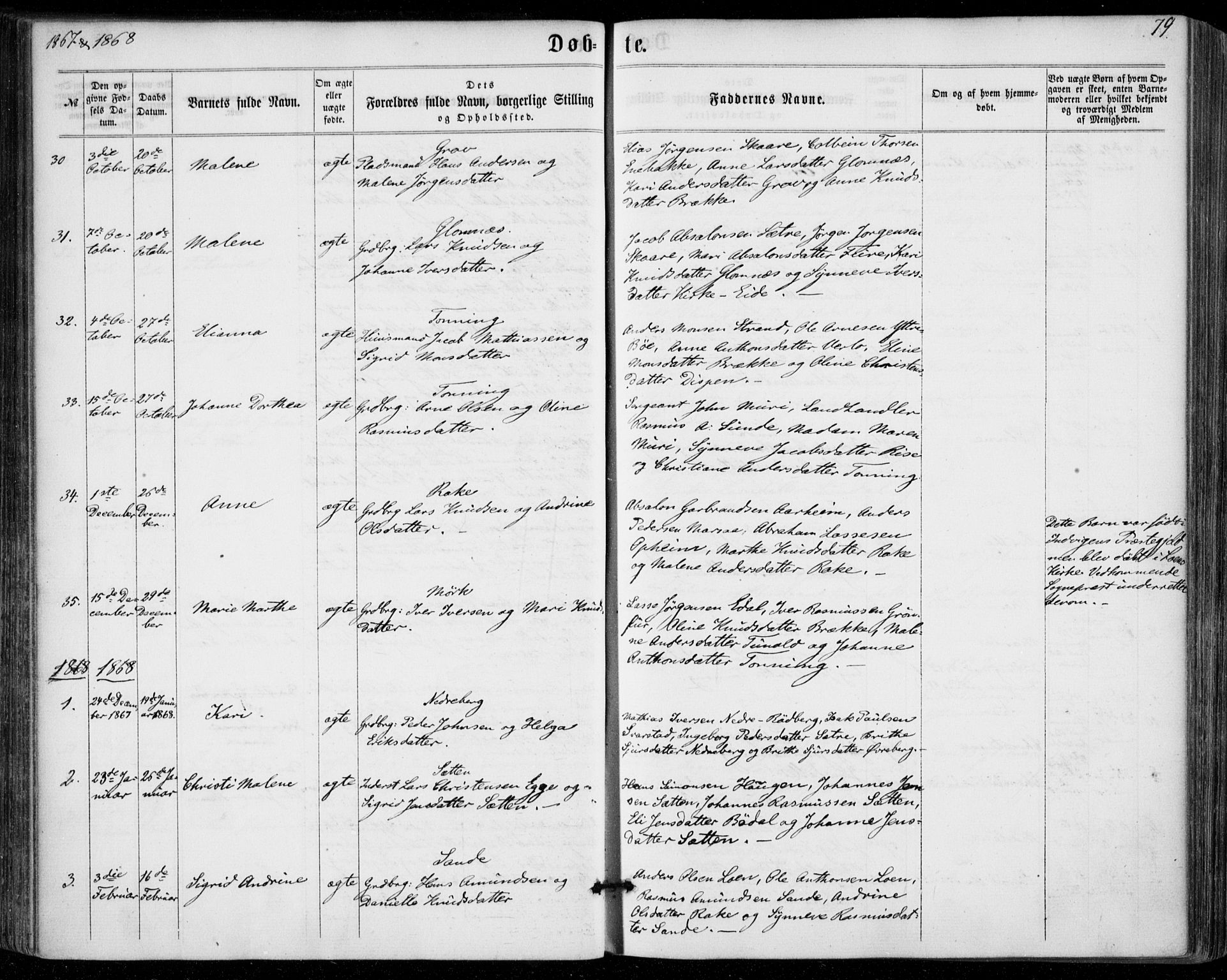 Stryn Sokneprestembete, SAB/A-82501: Parish register (official) no. A 3, 1862-1877, p. 79