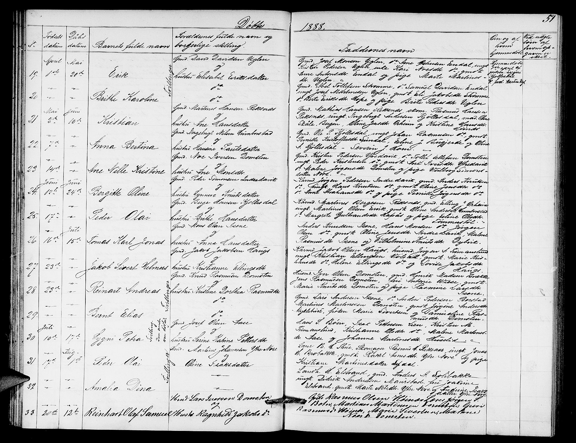 Davik sokneprestembete, AV/SAB-A-79701/H/Hab/Haba/L0001: Parish register (copy) no. A 1, 1866-1889, p. 51