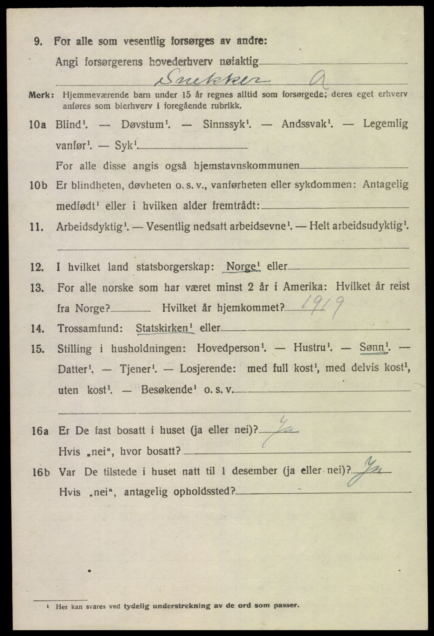 SAK, 1920 census for Sør-Audnedal, 1920, p. 5636