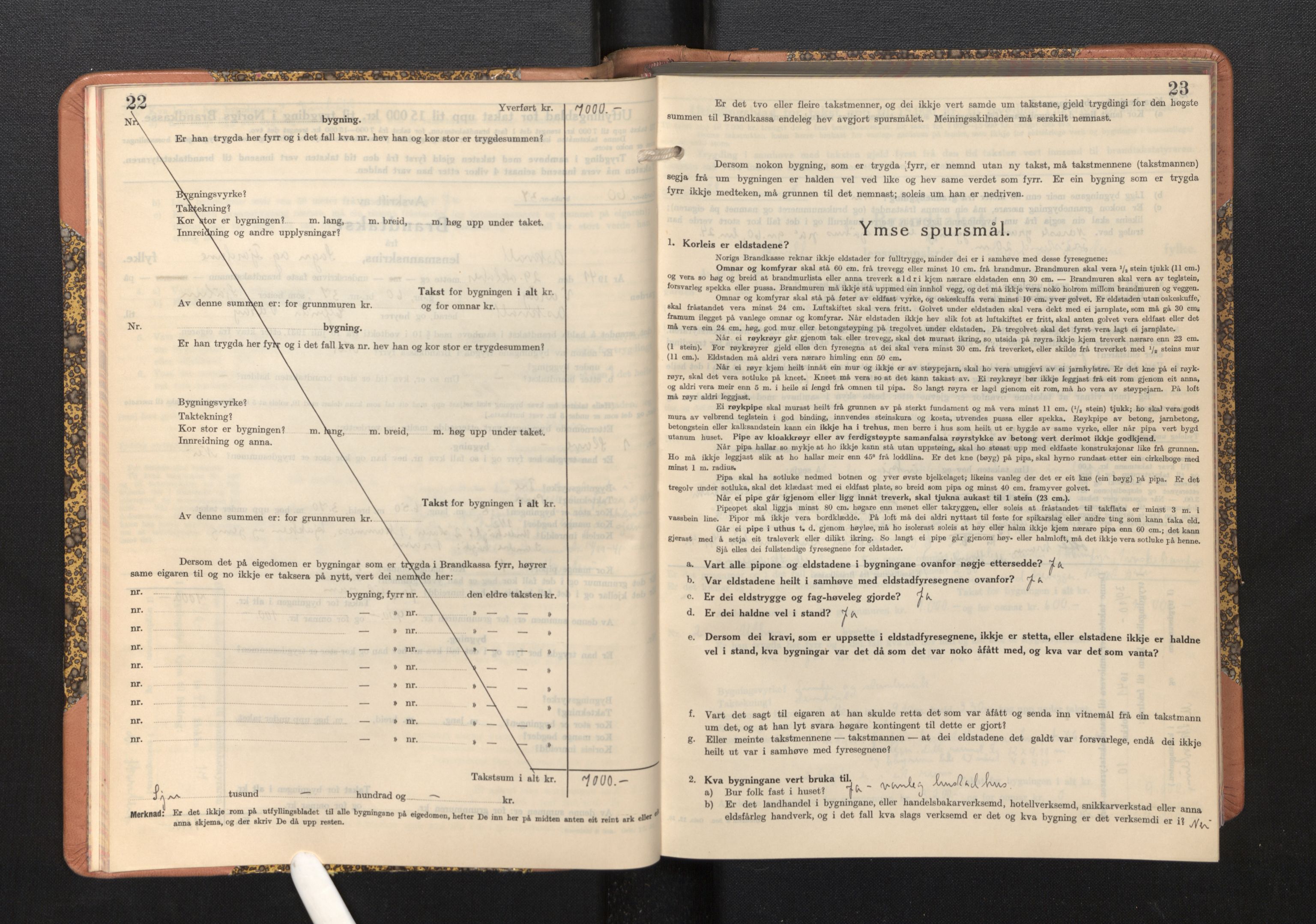 Lensmannen i Askvoll, AV/SAB-A-26301/0012/L0005: Branntakstprotokoll, skjematakst, 1940-1949, p. 22-23