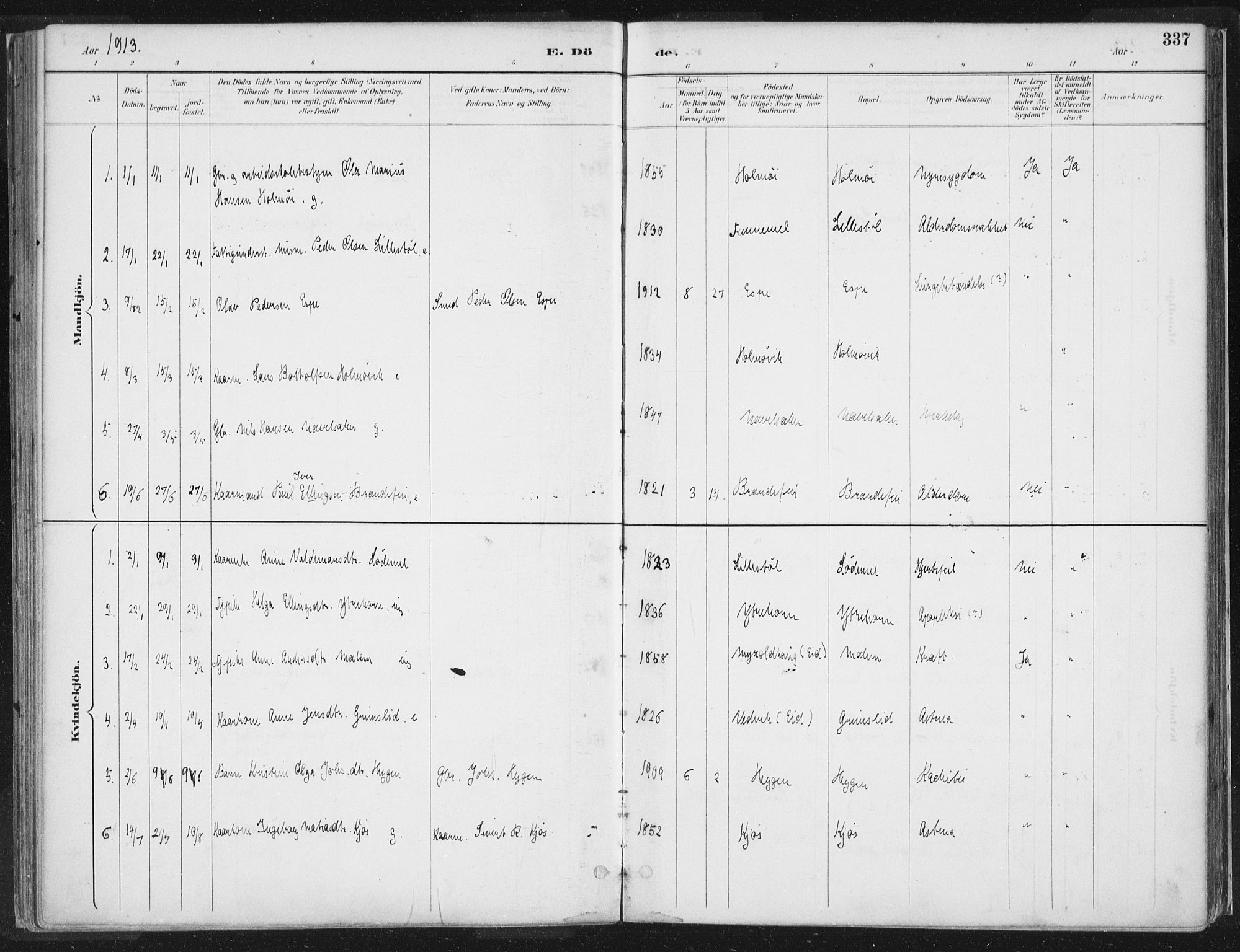 Hornindal sokneprestembete, SAB/A-82401/H/Haa/Haaa/L0003/0002: Parish register (official) no. A 3B, 1885-1917, p. 337