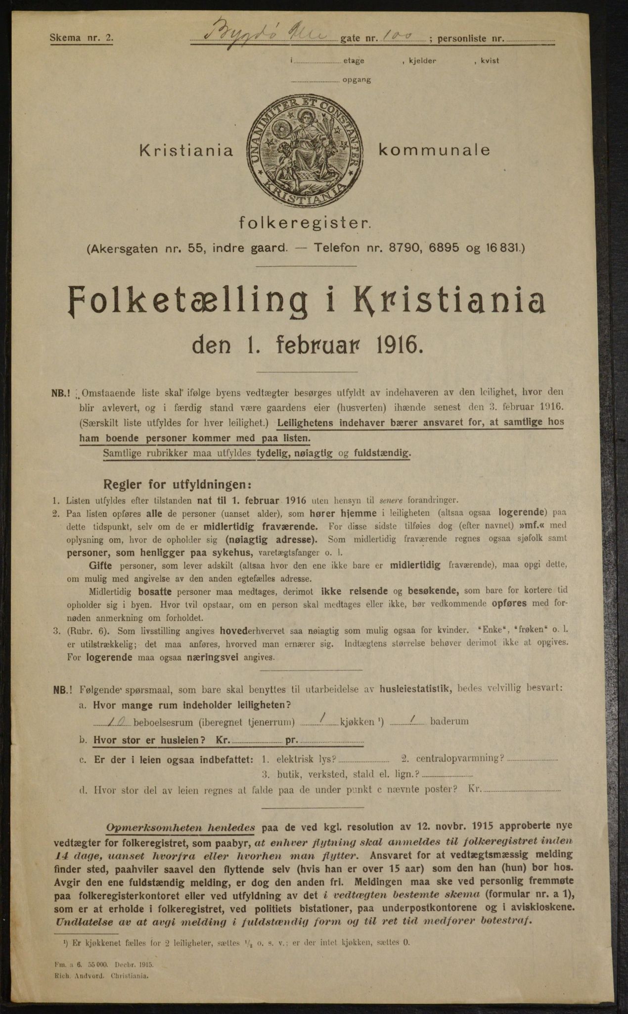 OBA, Municipal Census 1916 for Kristiania, 1916, p. 11063