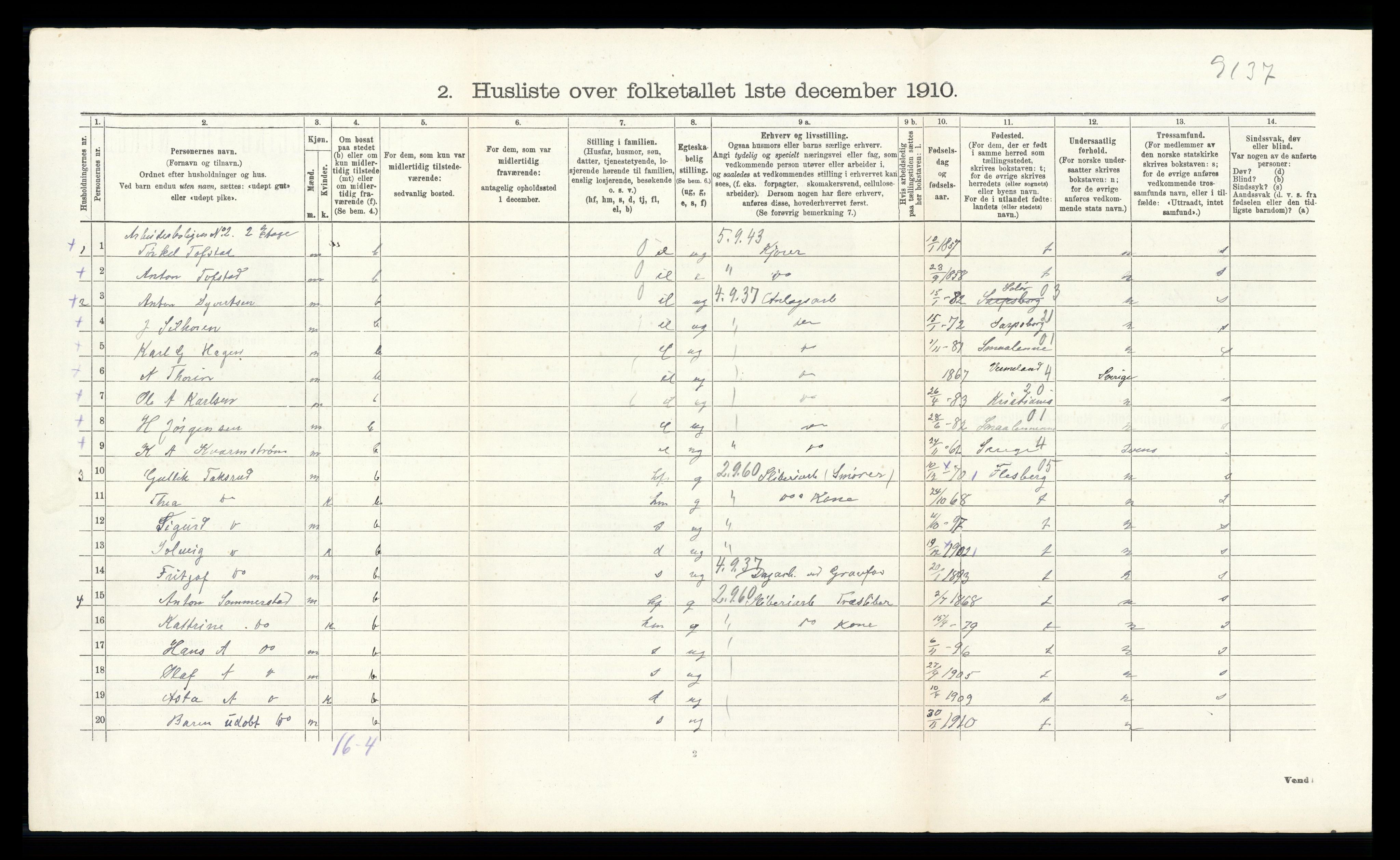 RA, 1910 census for Øvre Sandsvær, 1910, p. 754