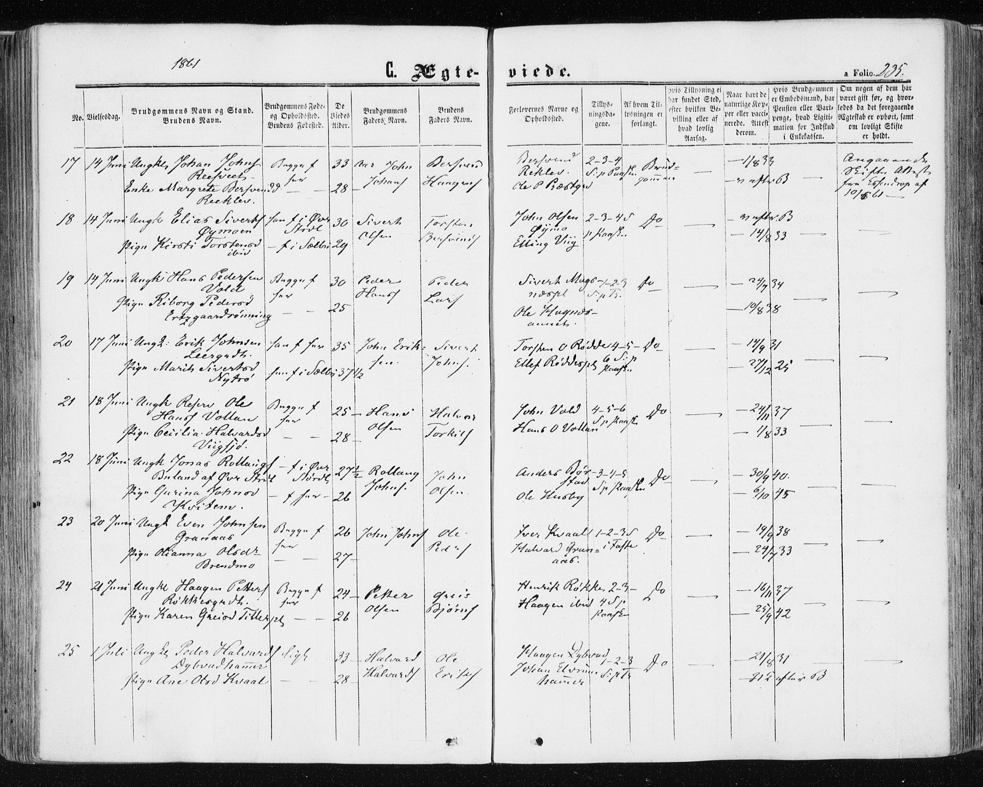 Ministerialprotokoller, klokkerbøker og fødselsregistre - Nord-Trøndelag, AV/SAT-A-1458/709/L0075: Parish register (official) no. 709A15, 1859-1870, p. 235